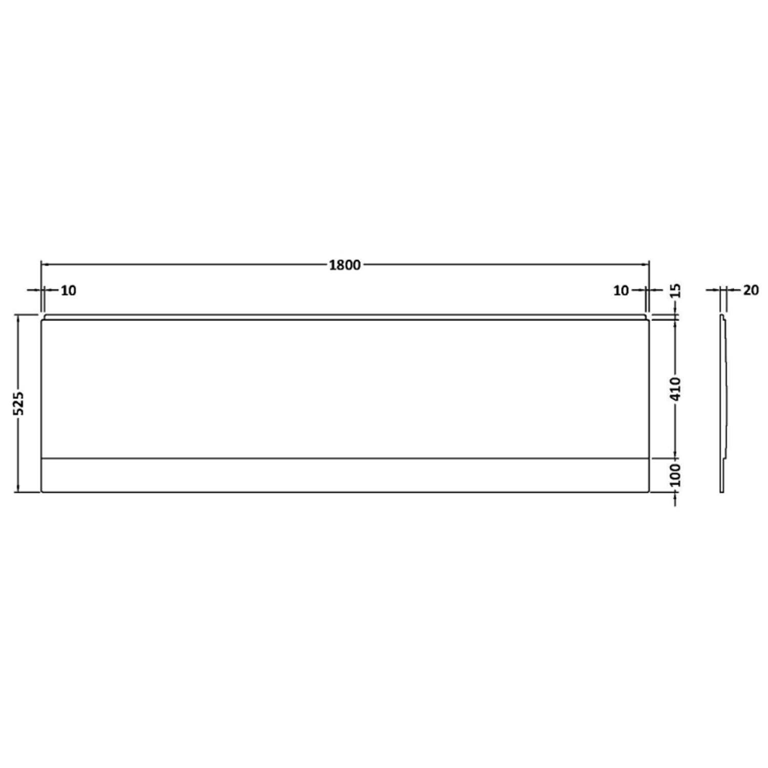 Vellamo Acrylic Straight Gloss White Front Bath Panel