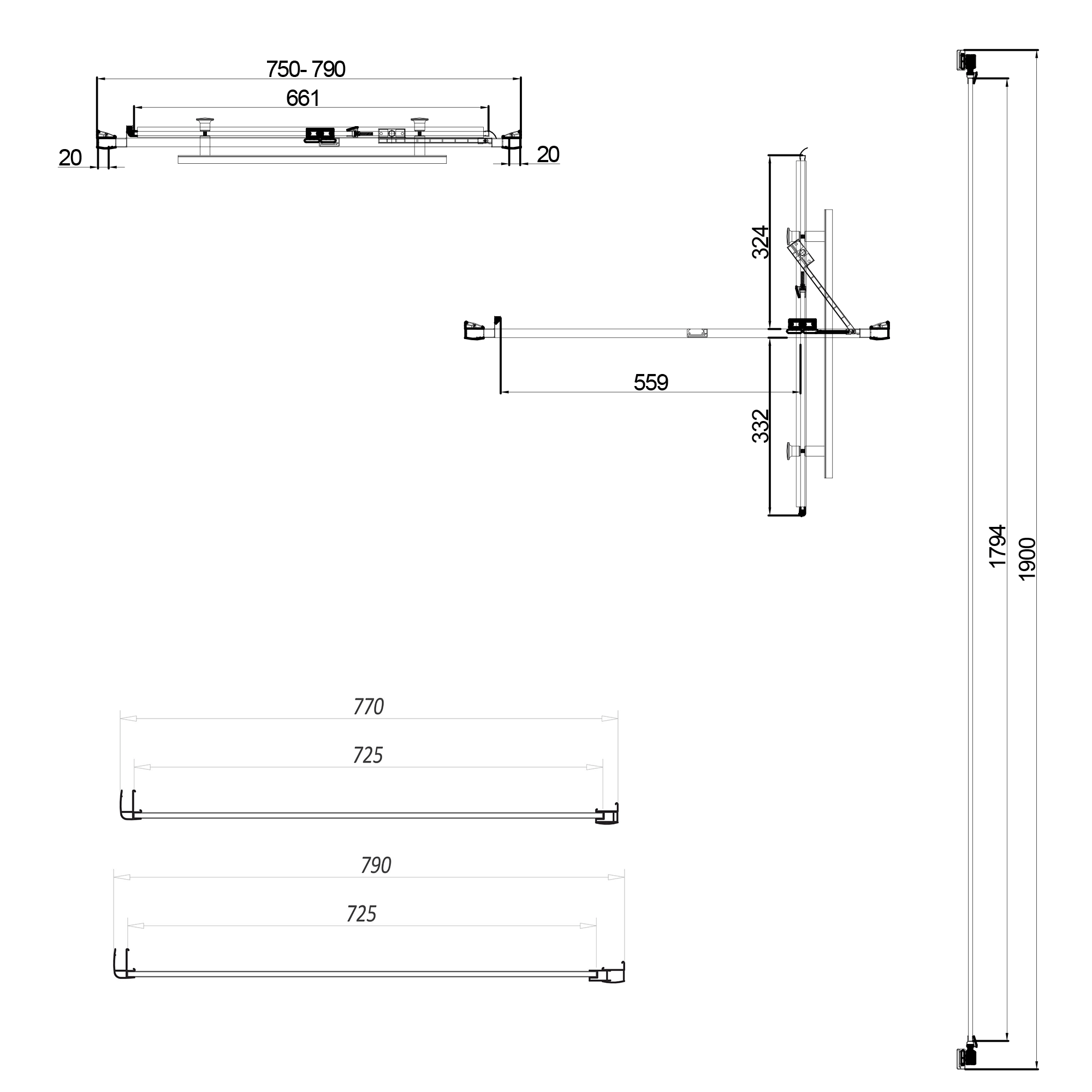 Harbour i8 Easy Clean Infold 8mm Shower Door & Optional Side Panel