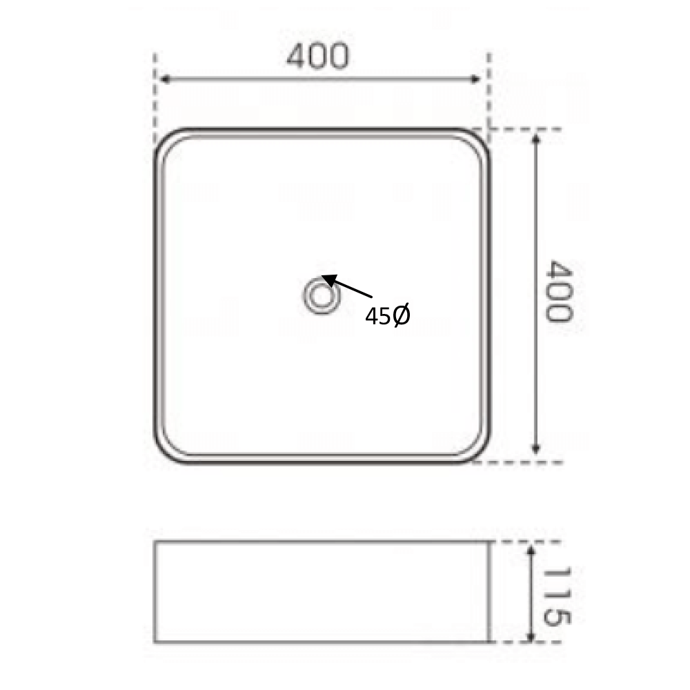 Crosswater Calpe 400mm Square Countertop Basin