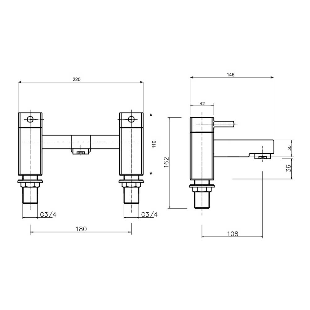 Vellamo Newton Bath Mixer Tap