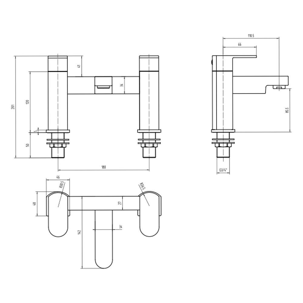 Vellamo Reveal Bath Filler Tap