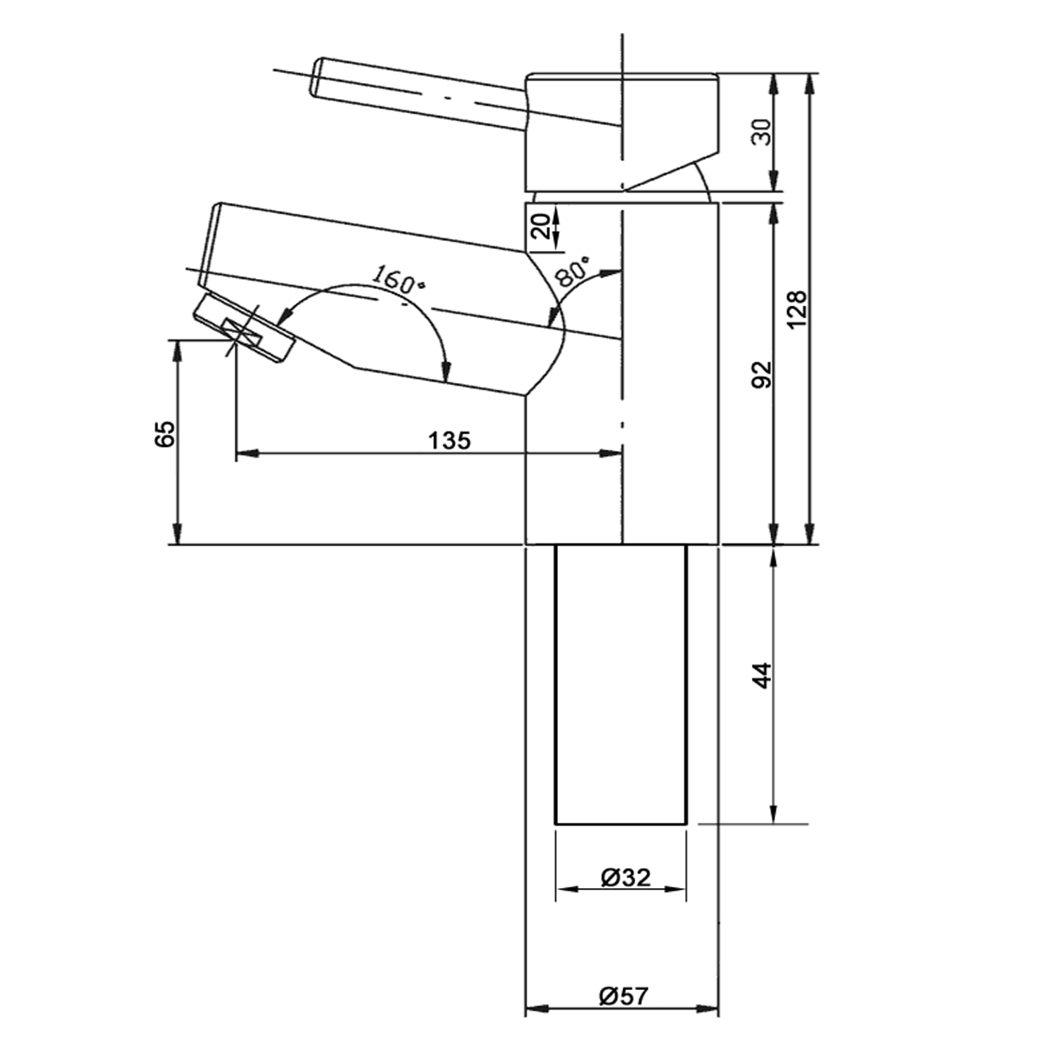 Vellamo Curvo Monobloc Bath Filler Tap