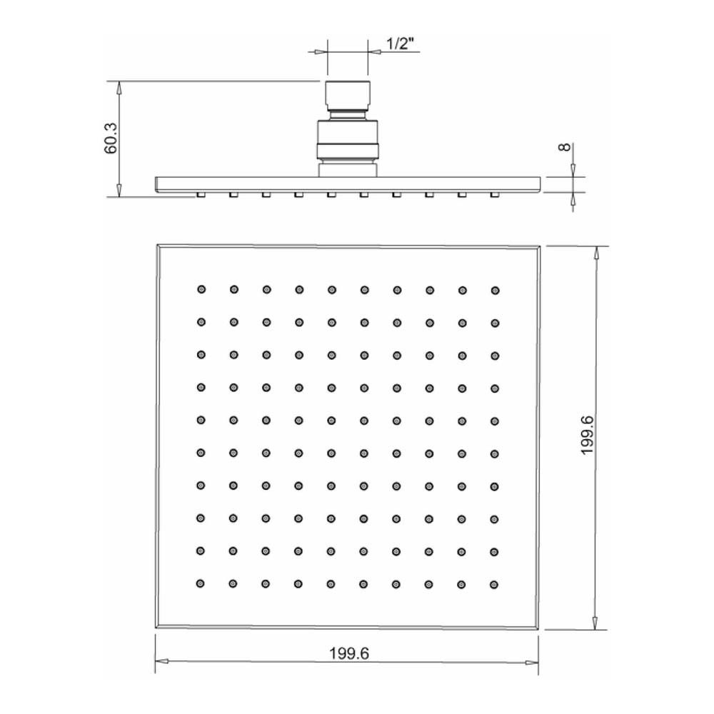 Crosswater Zion Fixed Square Shower Head