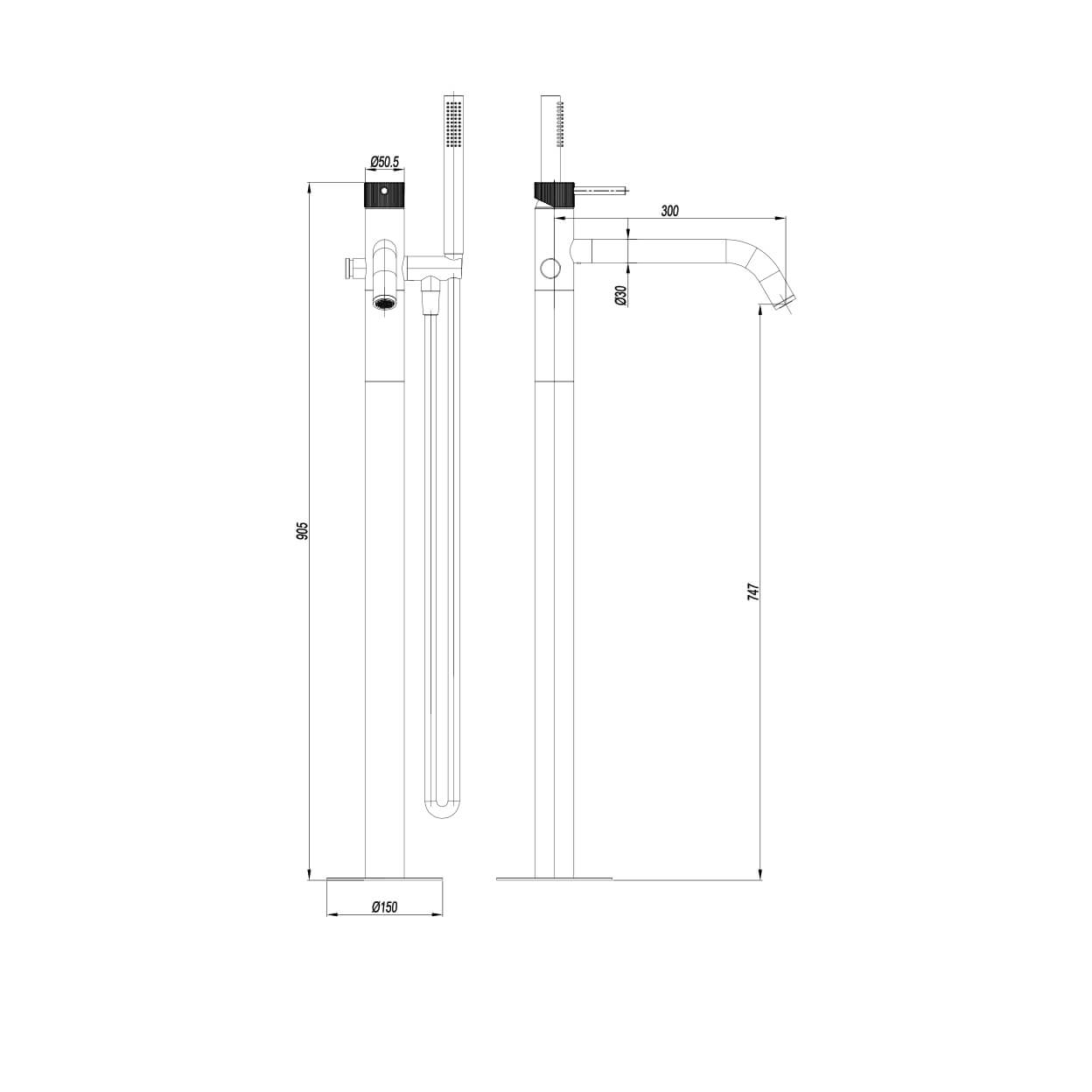 Crosswater 3ONE6 Stainless Steel Floorstanding Bath Shower Mixer Tap
