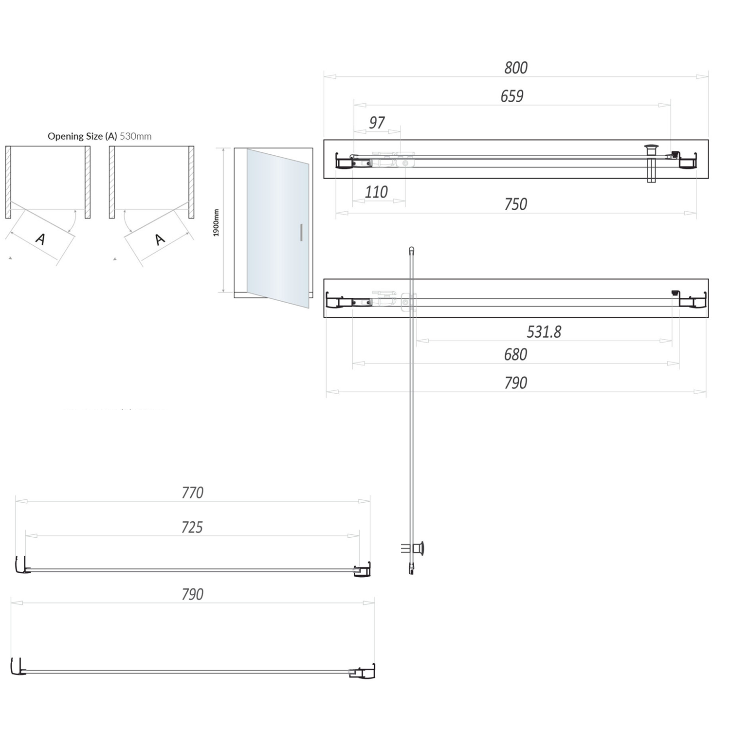 Harbour i6 Easy Clean Brushed Brass 6mm Pivot Shower Door & Optional Side Panel