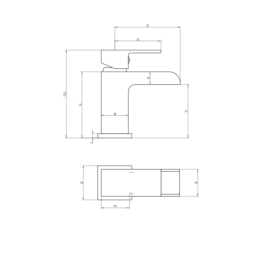 Vellamo Reve Mini Cloakroom Waterfall Basin Mixer with Clicker Waste