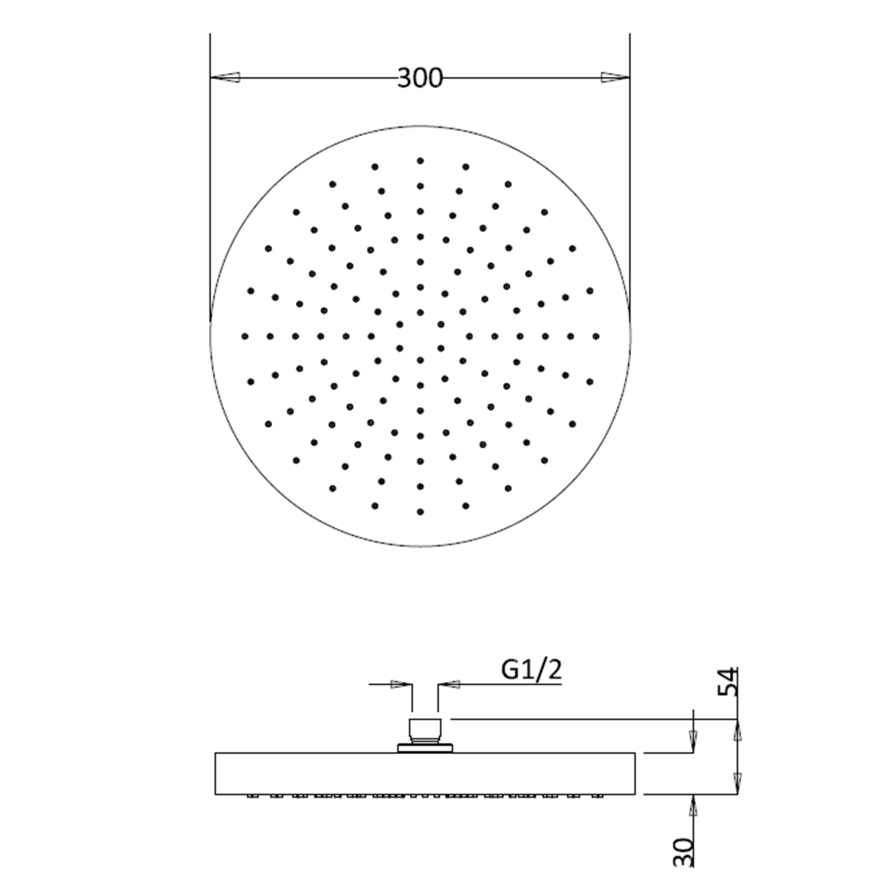 Crosswater Revive Stainless Steel Round Shower Head 300mm