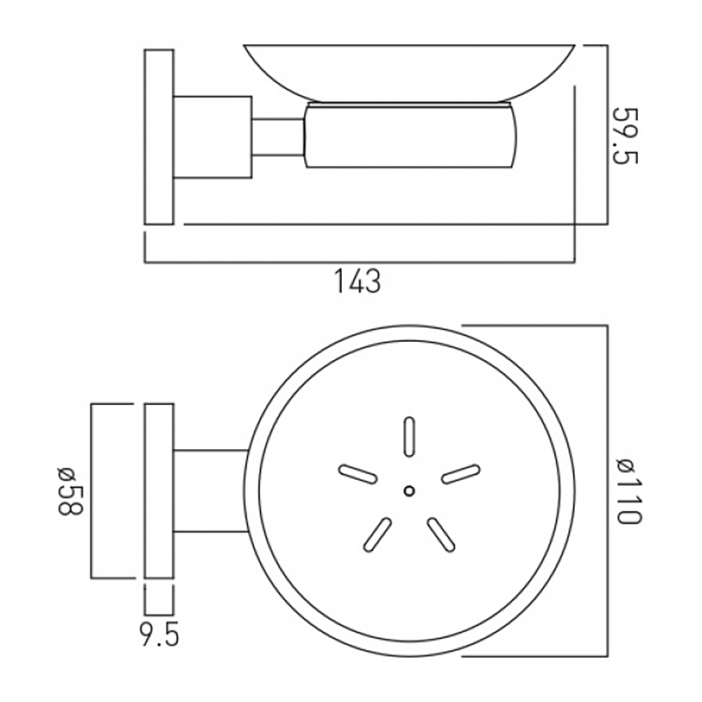 Vado Elements Frosted Glass Soap Dish and Holder