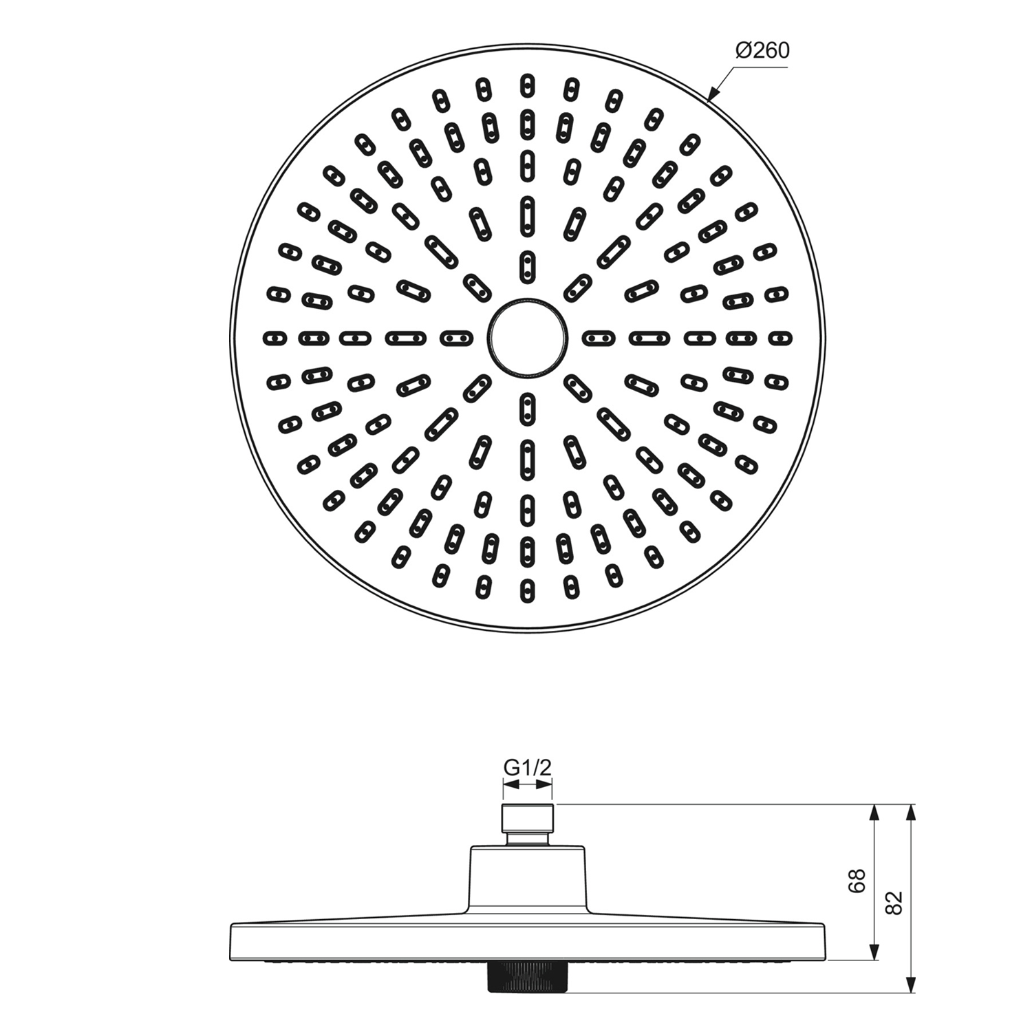 Ideal Standard Idealrain Alu+ Round Fixed Multi-Function Shower Head