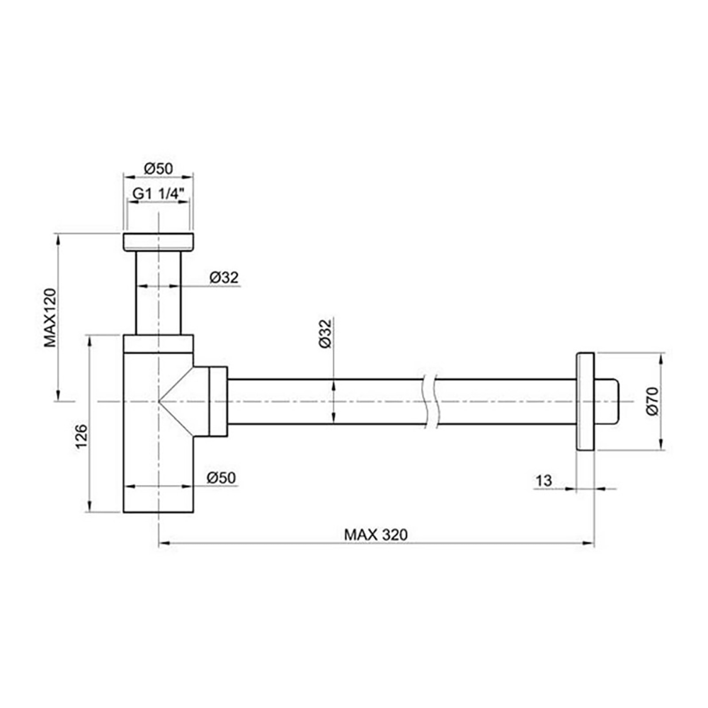 Inox Brushed Stainless Steel Bottle Trap