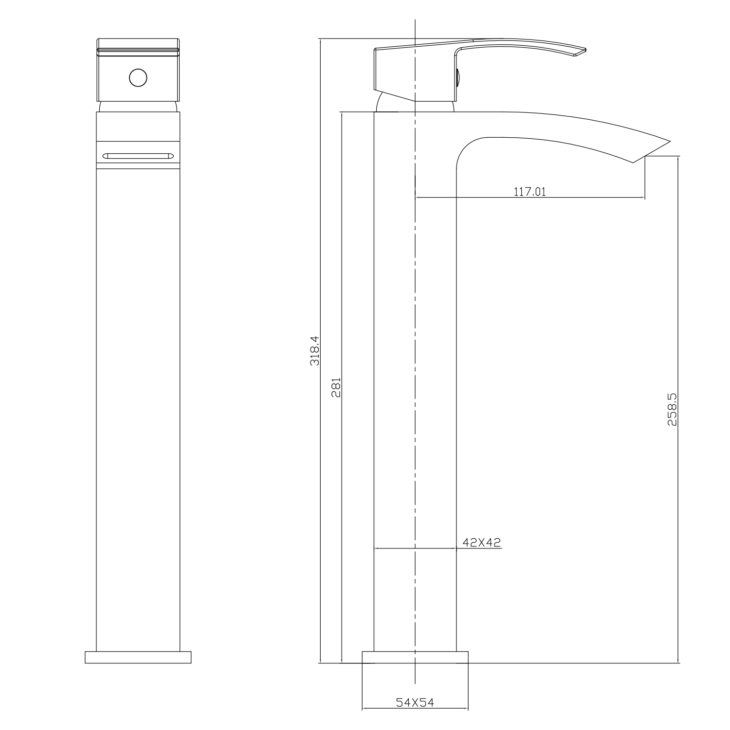 Vellamo City Tall Mono Basin Mixer