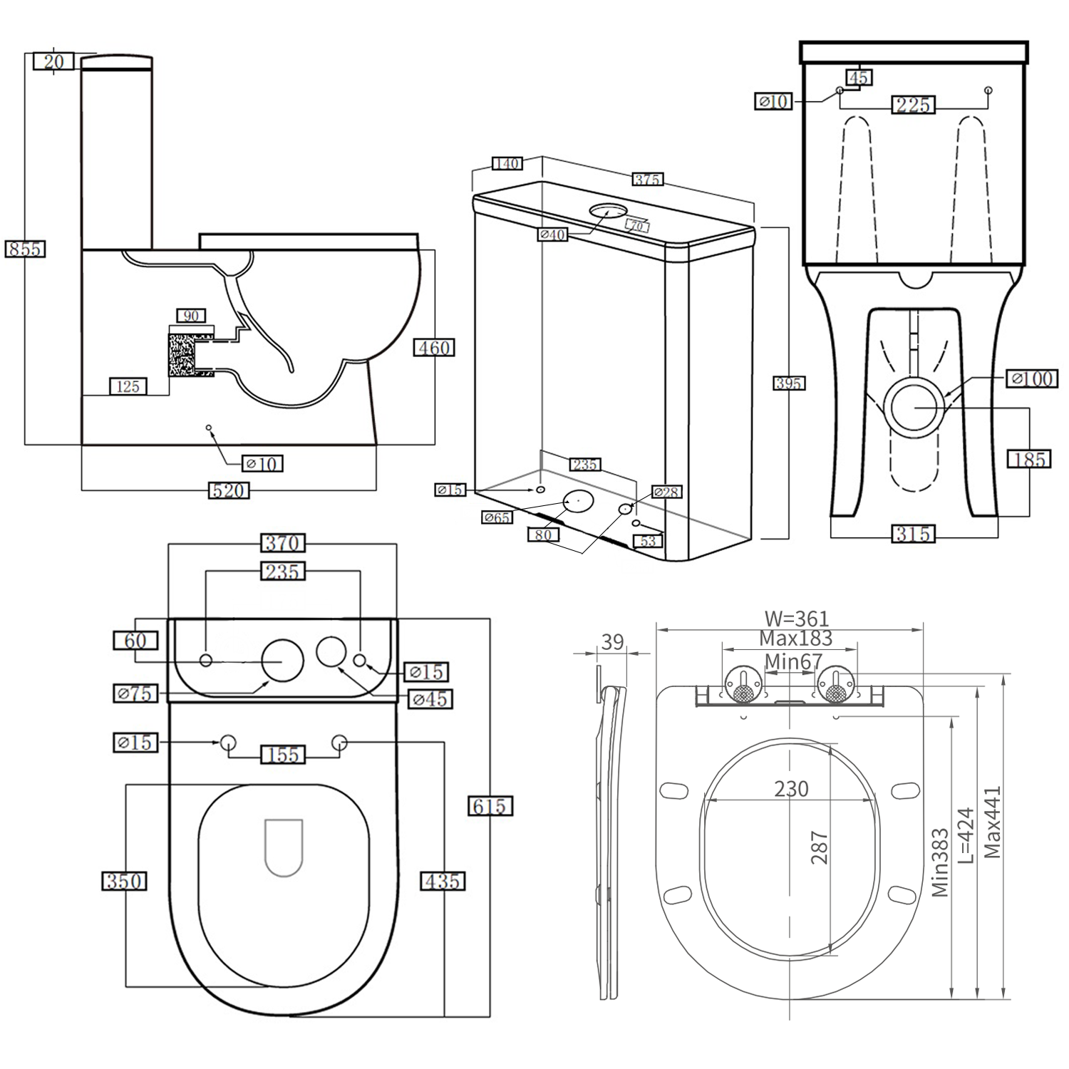 Harbour Serenity Rimless Fully Back to Wall Comfort Height Toilet with Cistern & Soft Close Seat