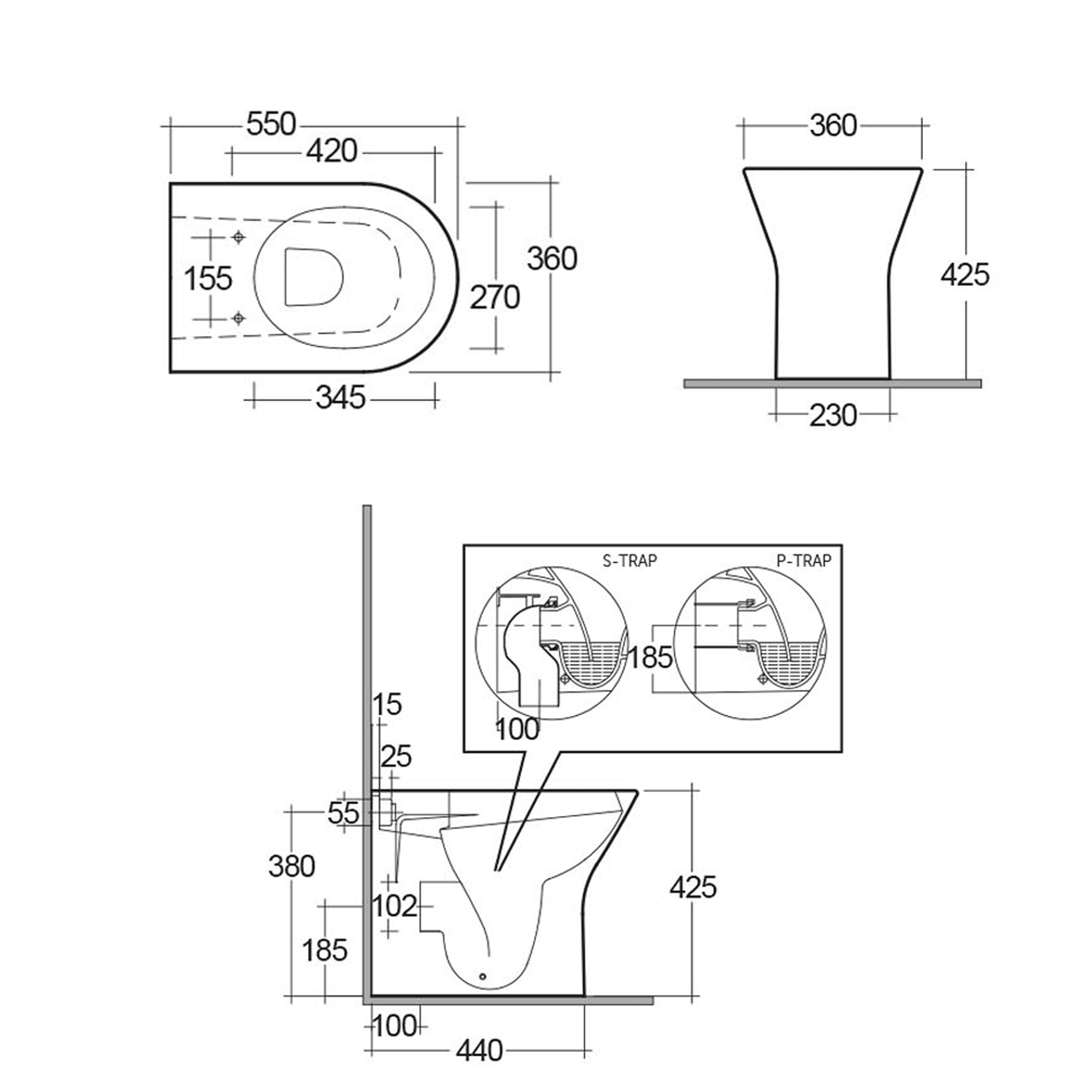 RAK Resort Comfort Height Rimless Back to Wall Toilet with Soft Close Seat
