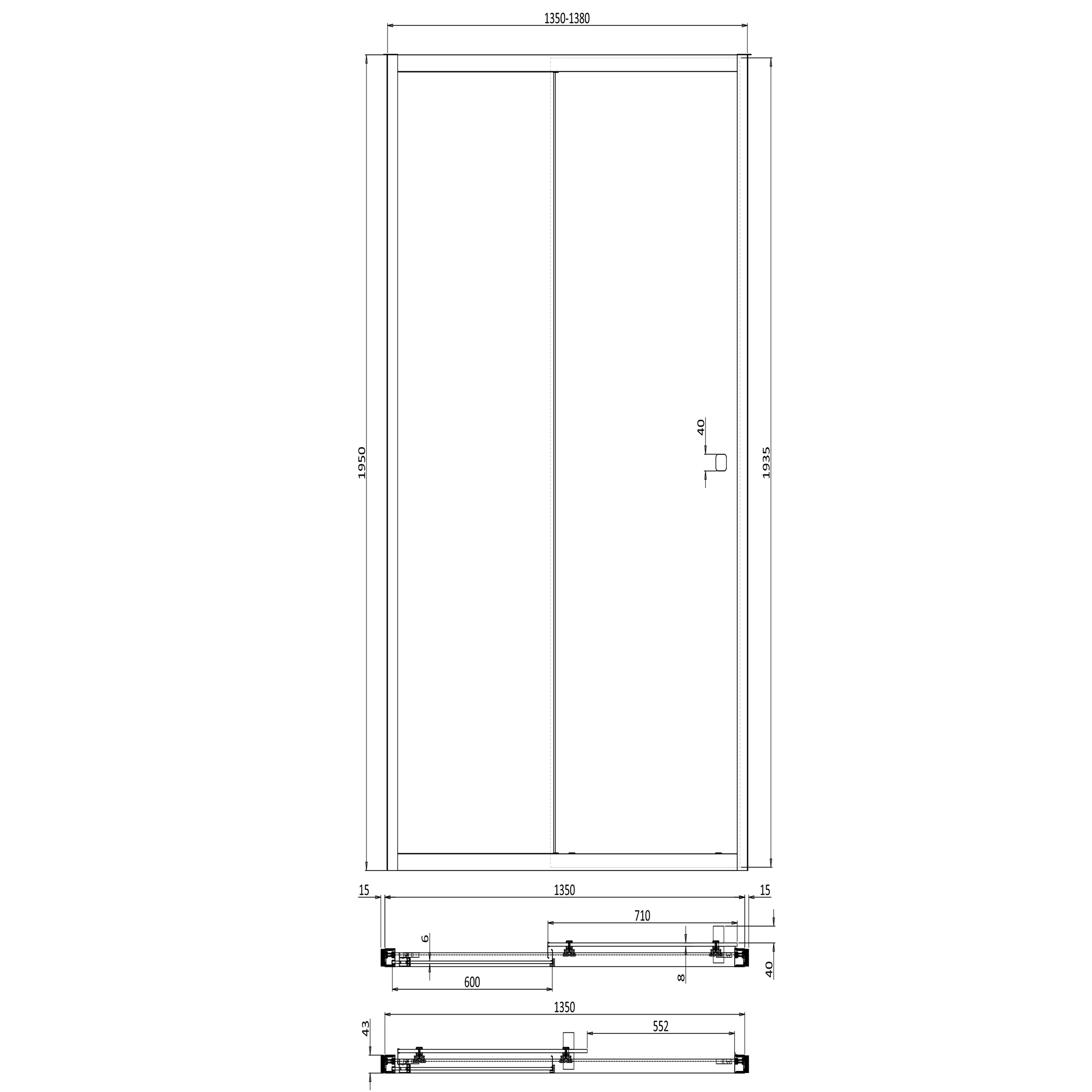 Crosswater Clear 6 6mm Brushed Bronze Single Sliding Door & Optional Side Panel
