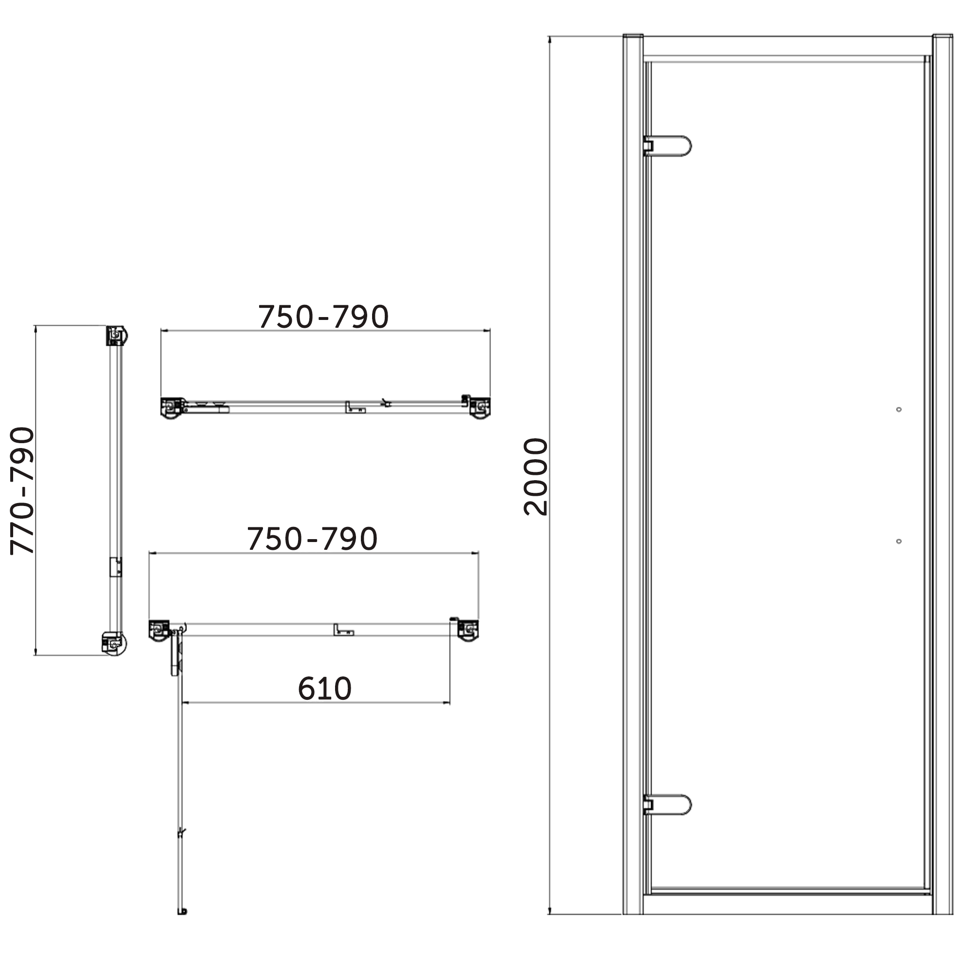 Burlington Classique 1909 8mm Gold Hinged Shower Door & Optional Side Panel