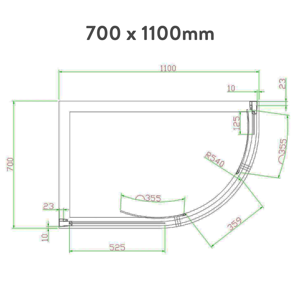 Eastbrook Volente Offset Quadrant Shower Enclosure