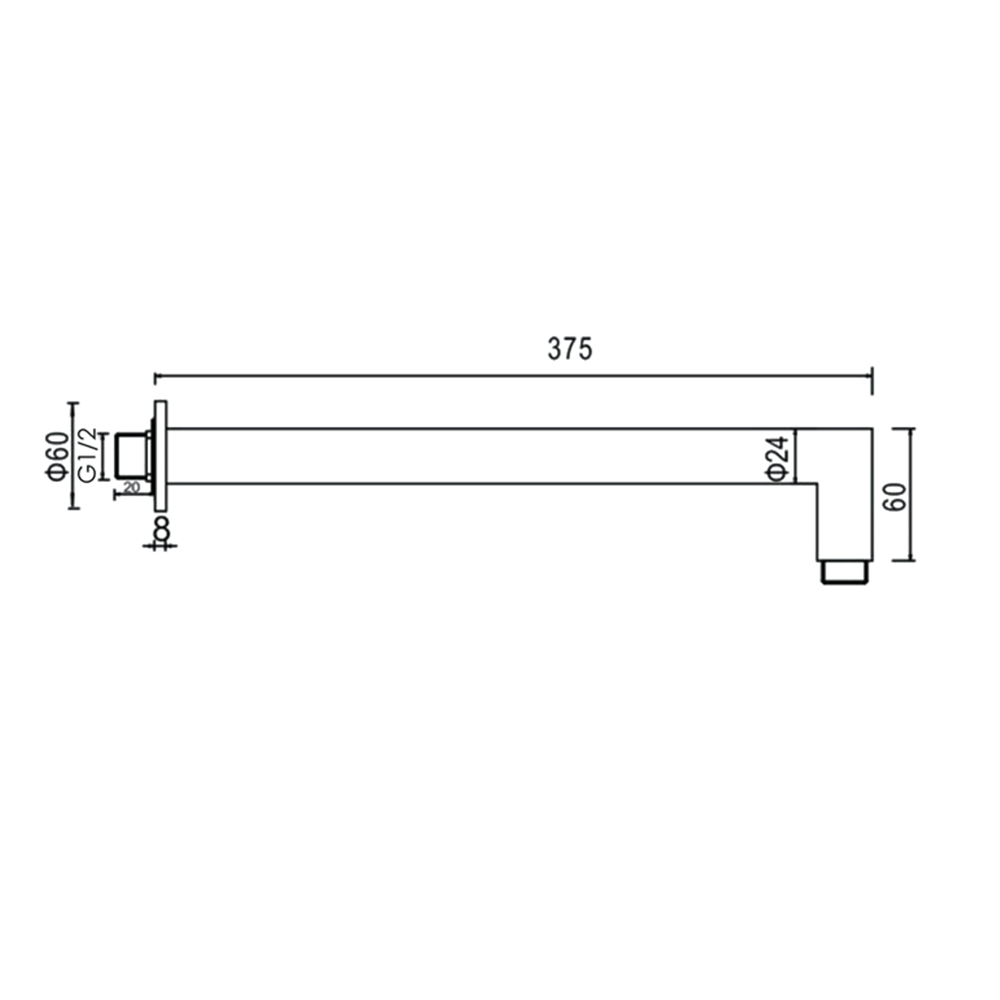 Drench 375mm Wall Mounted Shower Arm
