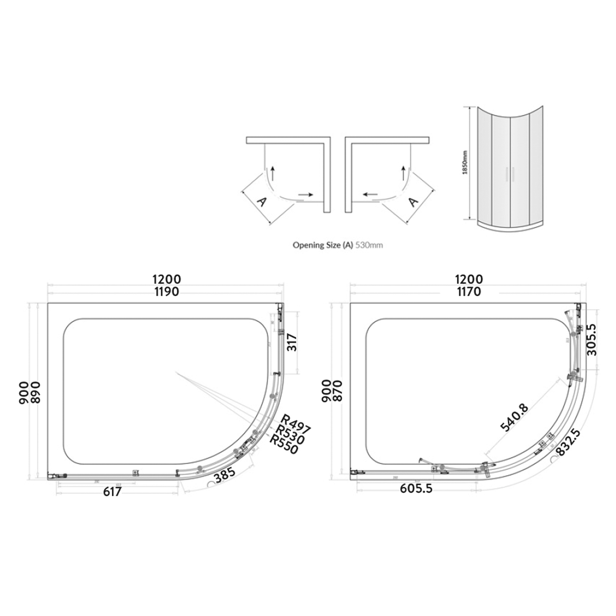 Harbour i6 Easy Clean 6mm 2-Door Quadrant Shower Enclosure