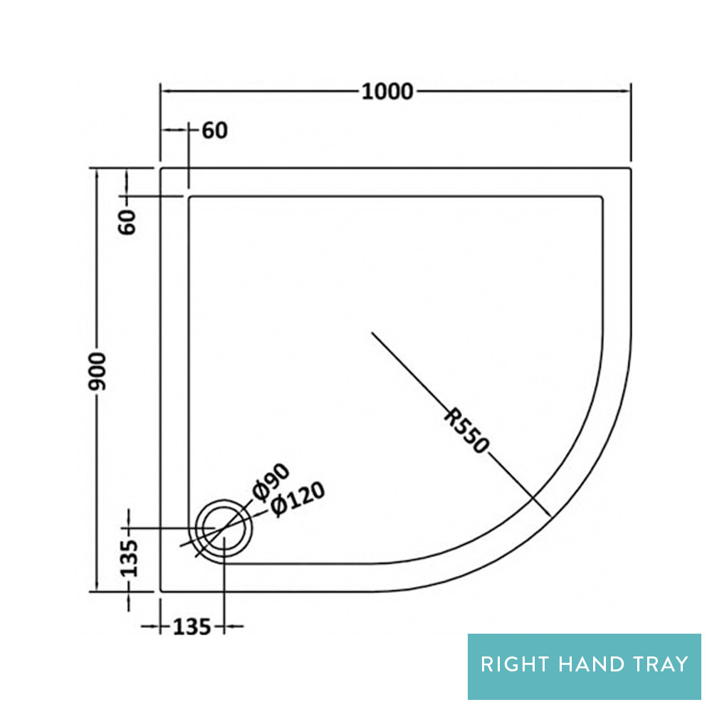 Drench MineralStone Low Profile Quadrant Shower Tray