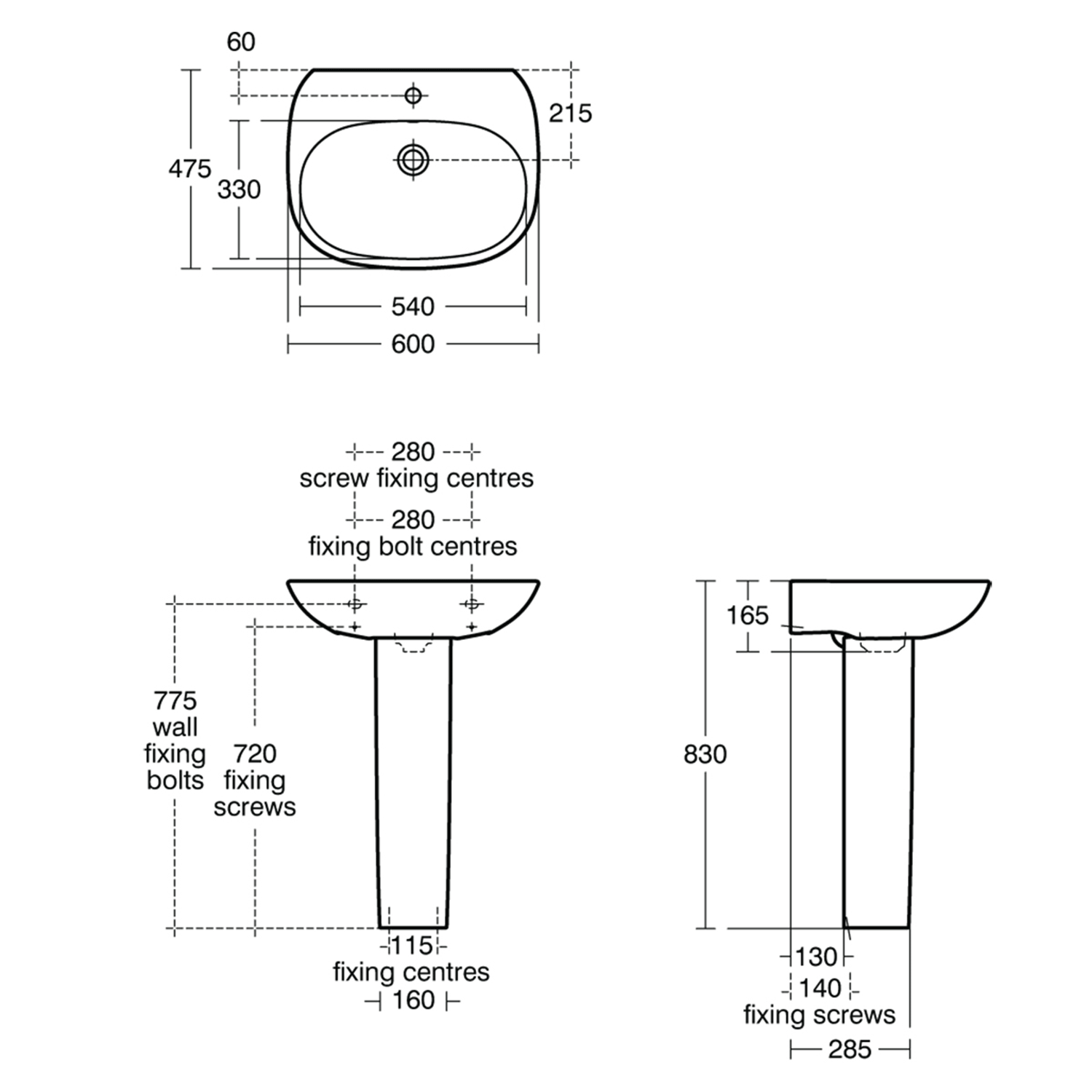 Ideal Standard Tesi Basin & Pedestal