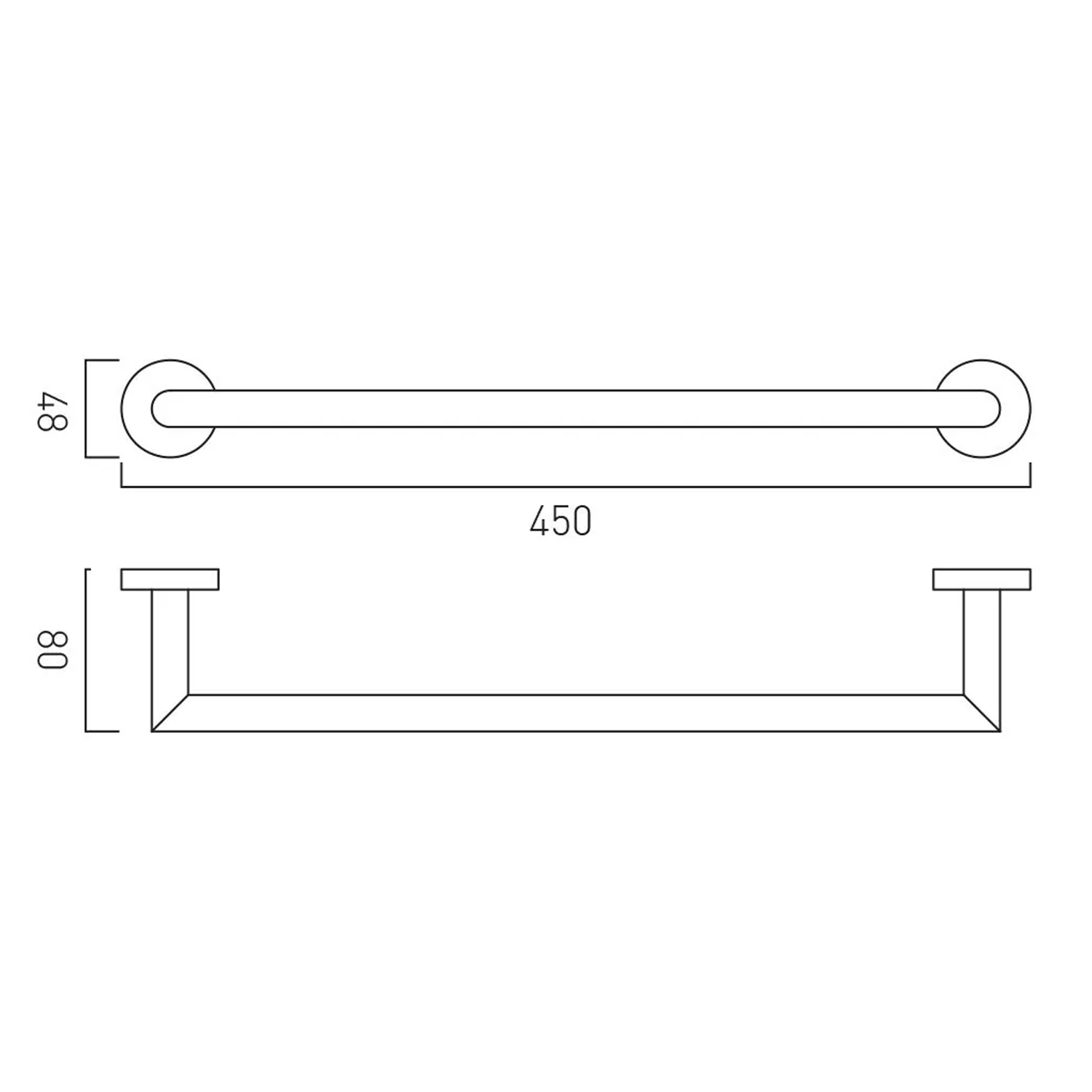 Vado Individual Spa Knurled 450mm Towel Rail