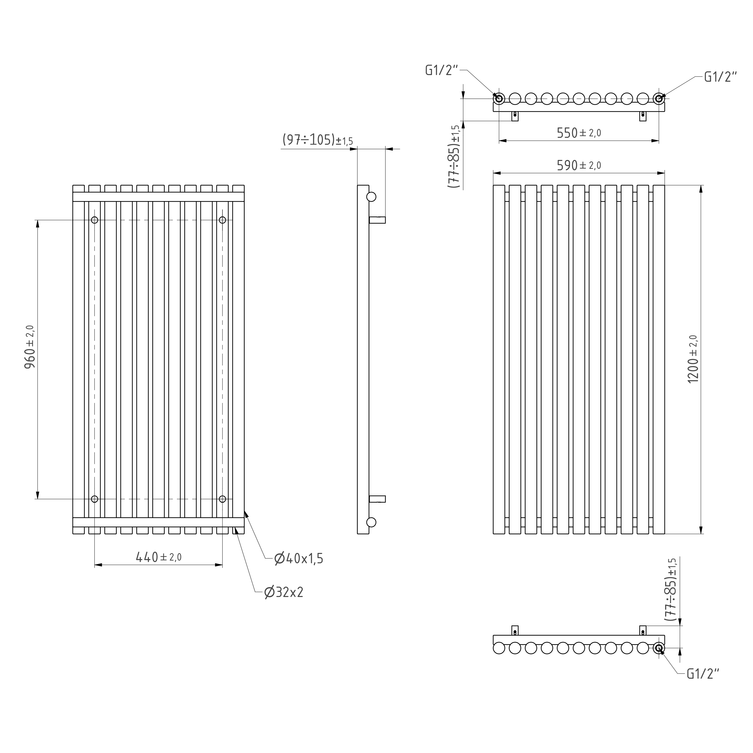 Terma Rolo Room Vertical or Horizontal Designer Single Panel Radiator