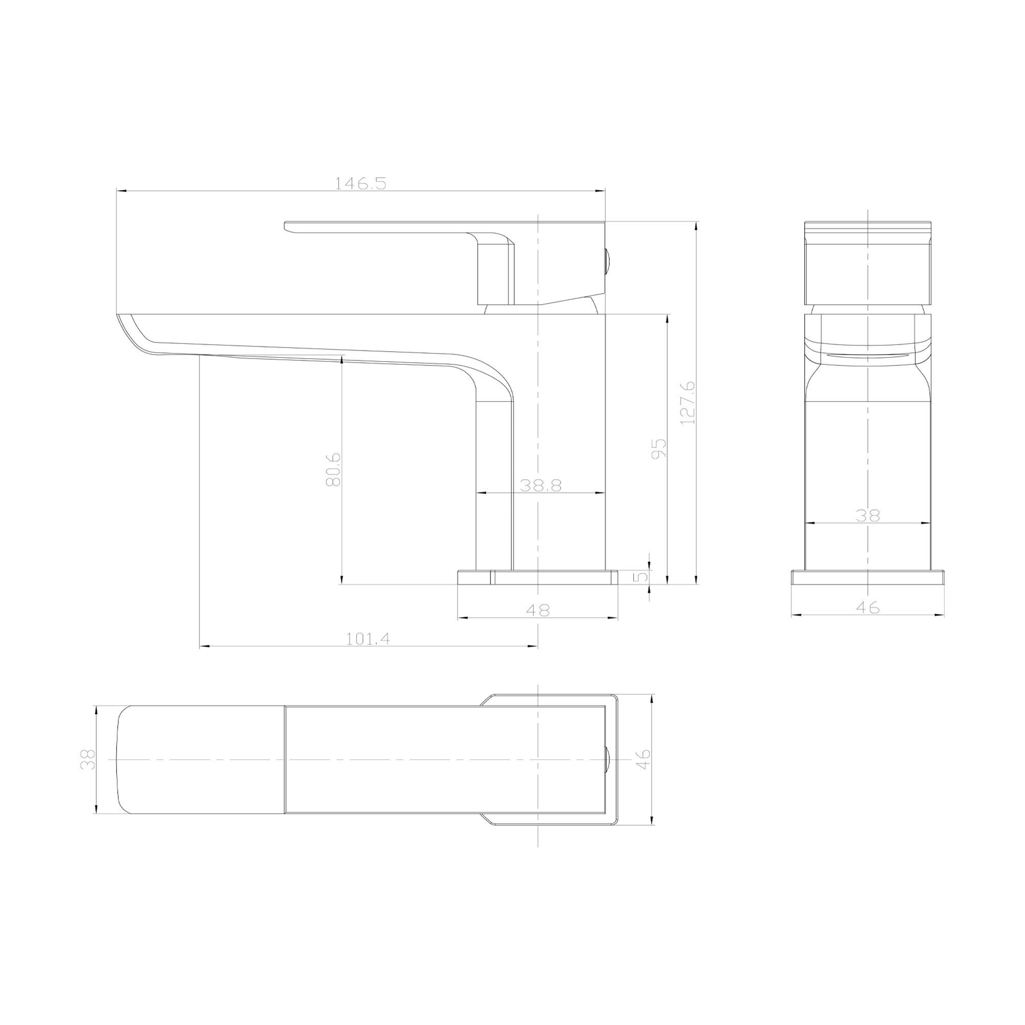 Harbour Status Mini Mono Basin Mixer Tap with Slotted Click Clack Basin Waste