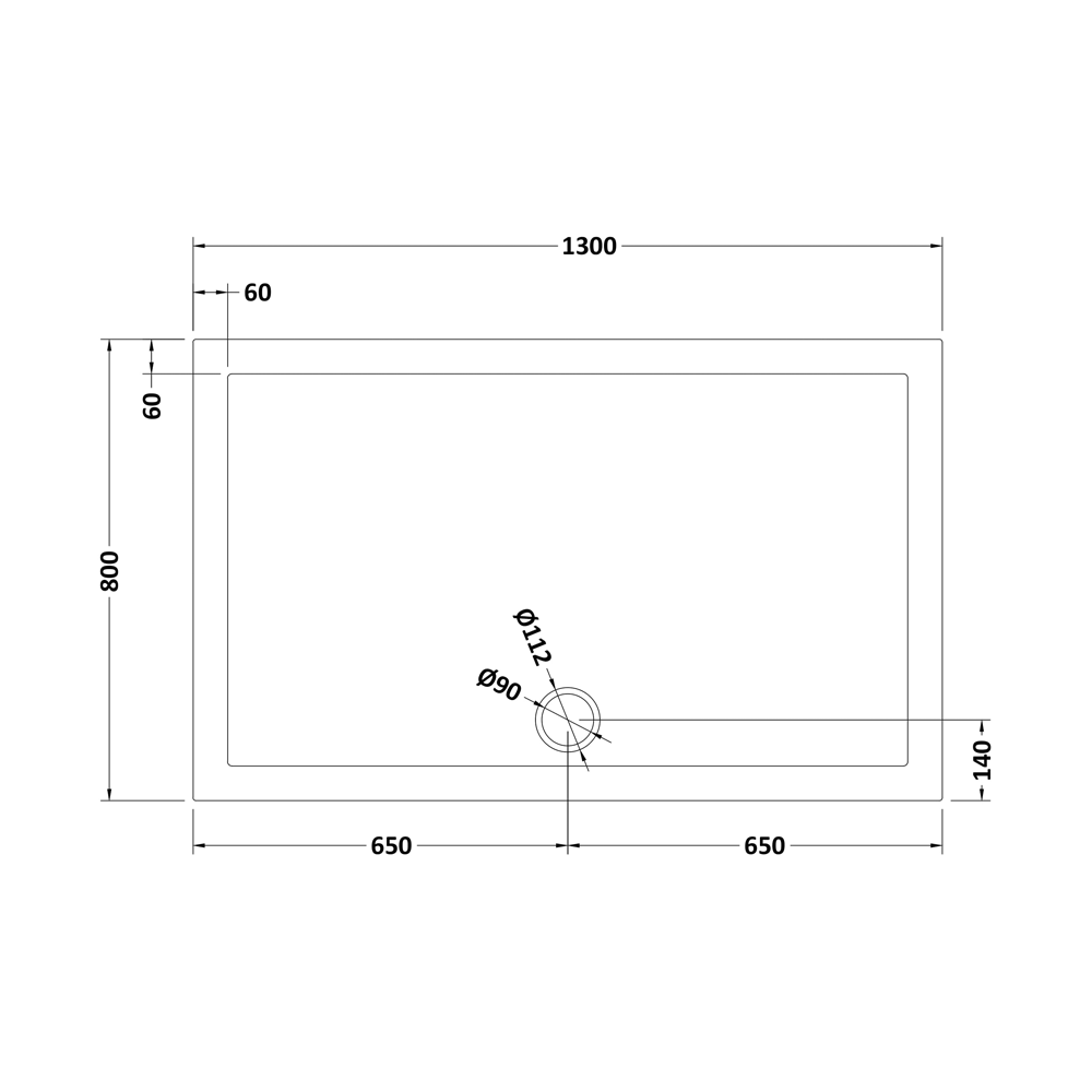 Drench MineralStone Low Profile Rectangular Shower Tray