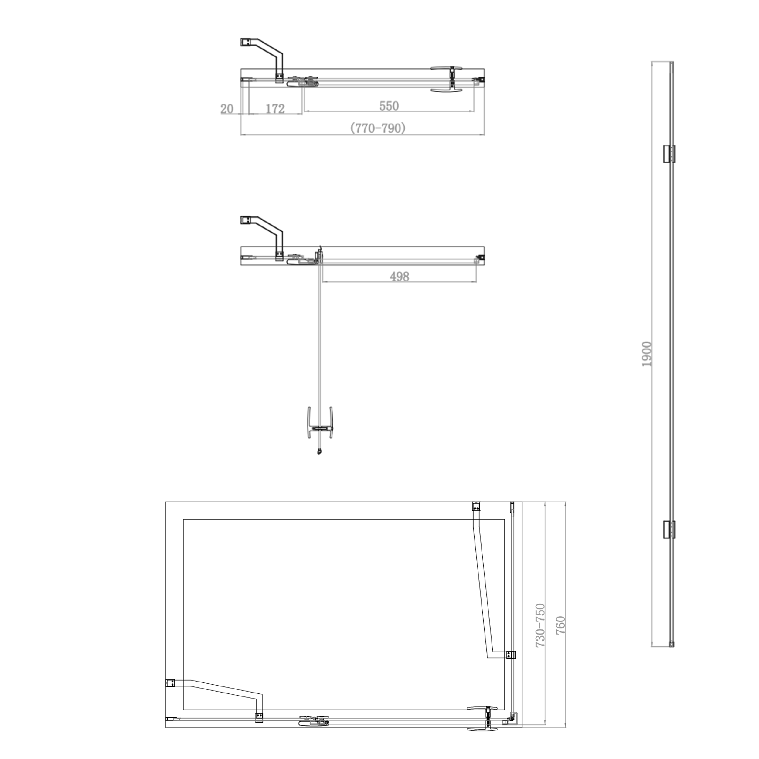 Harbour Clarity 6mm Frameless Brushed Brass Hinged Shower Door with Inline Panel and Optional Side Panel