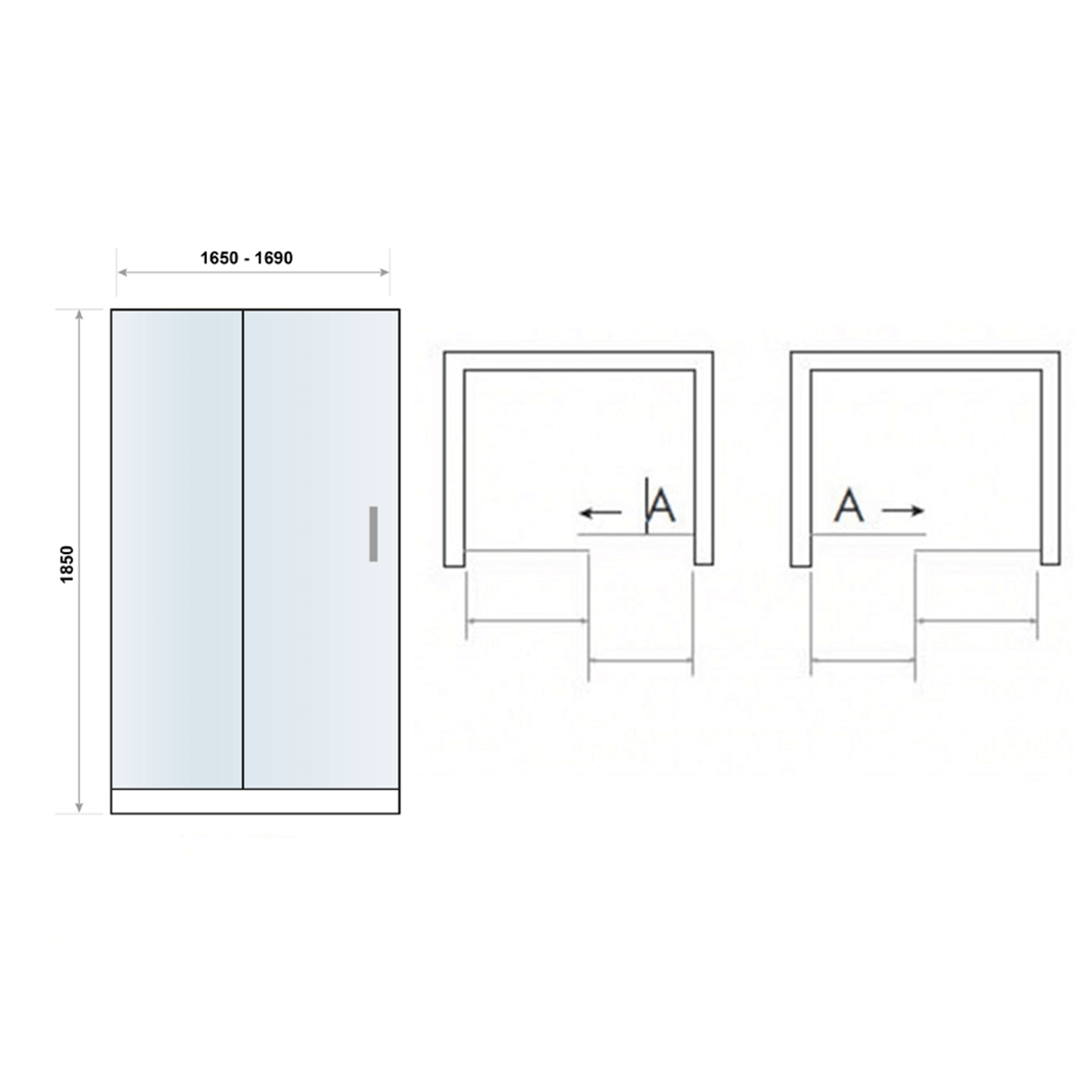 Harbour i6 Easy Clean 6mm Sliding Shower Door & Optional Side Panel