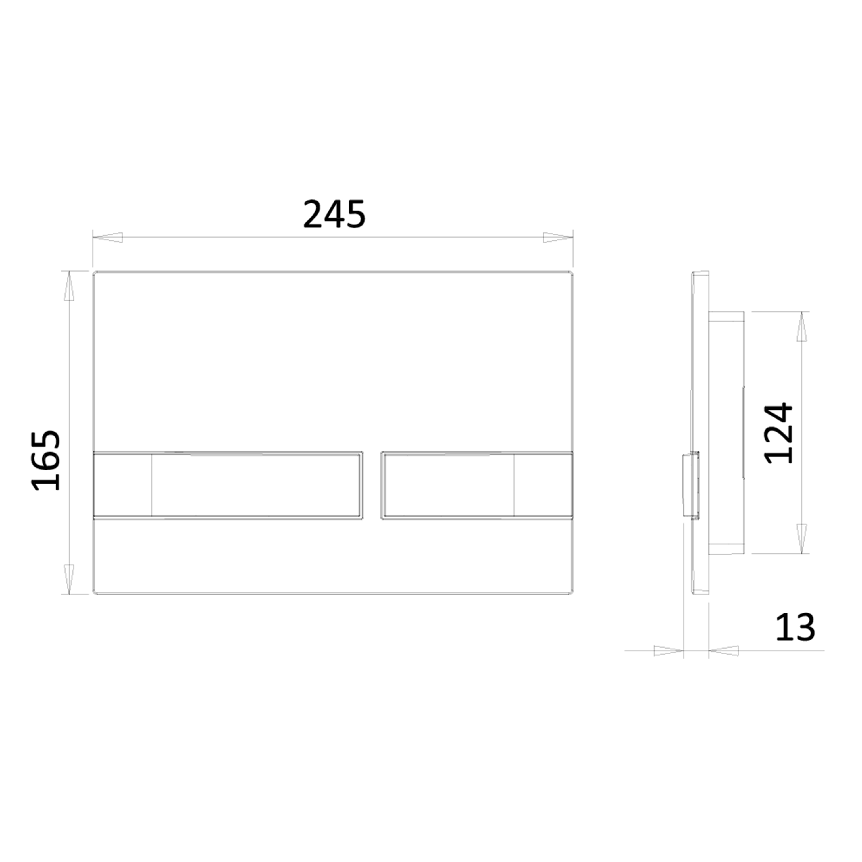 Crosswater Venue Flush Plate - Chrome