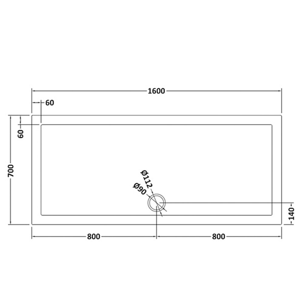 Drench MineralStone Low Profile Rectangular Shower Tray