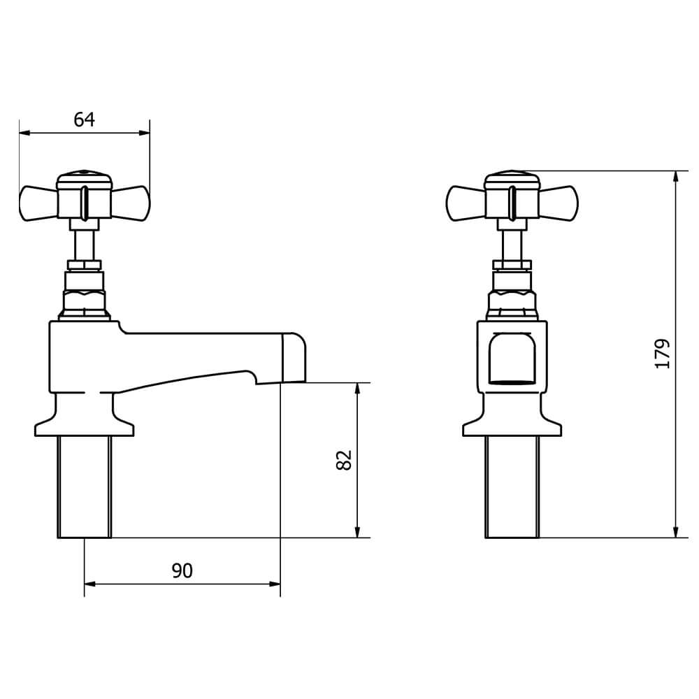 Butler & Rose Tim Traditional Bath Pillar Taps