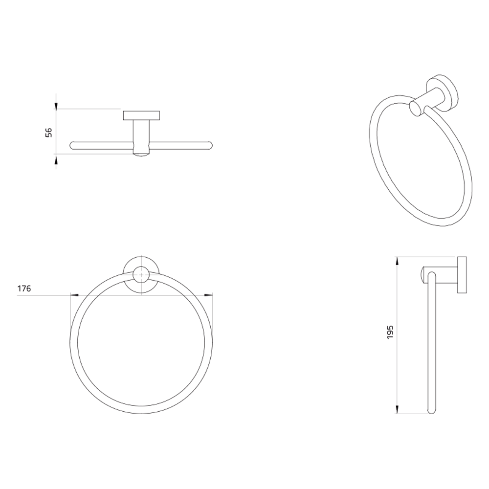 Miller Bond Black Towel Ring