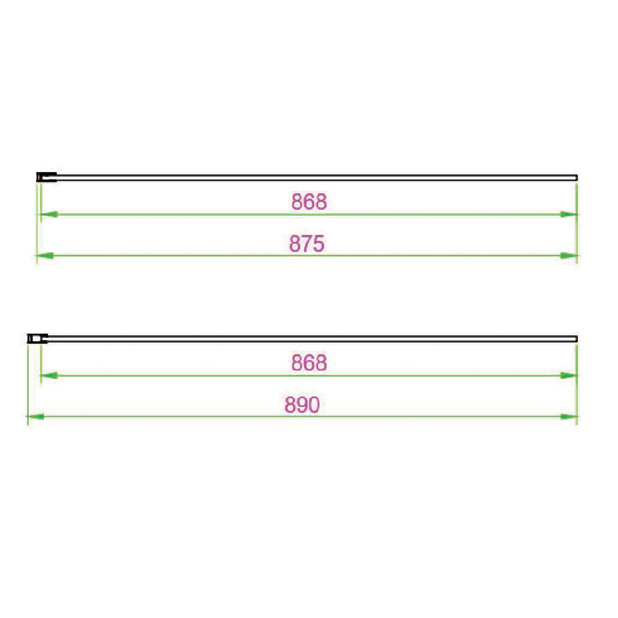 Harbour i8 8mm 2m Tall Easy Clean Wetroom Panel & Flipper Return Panel