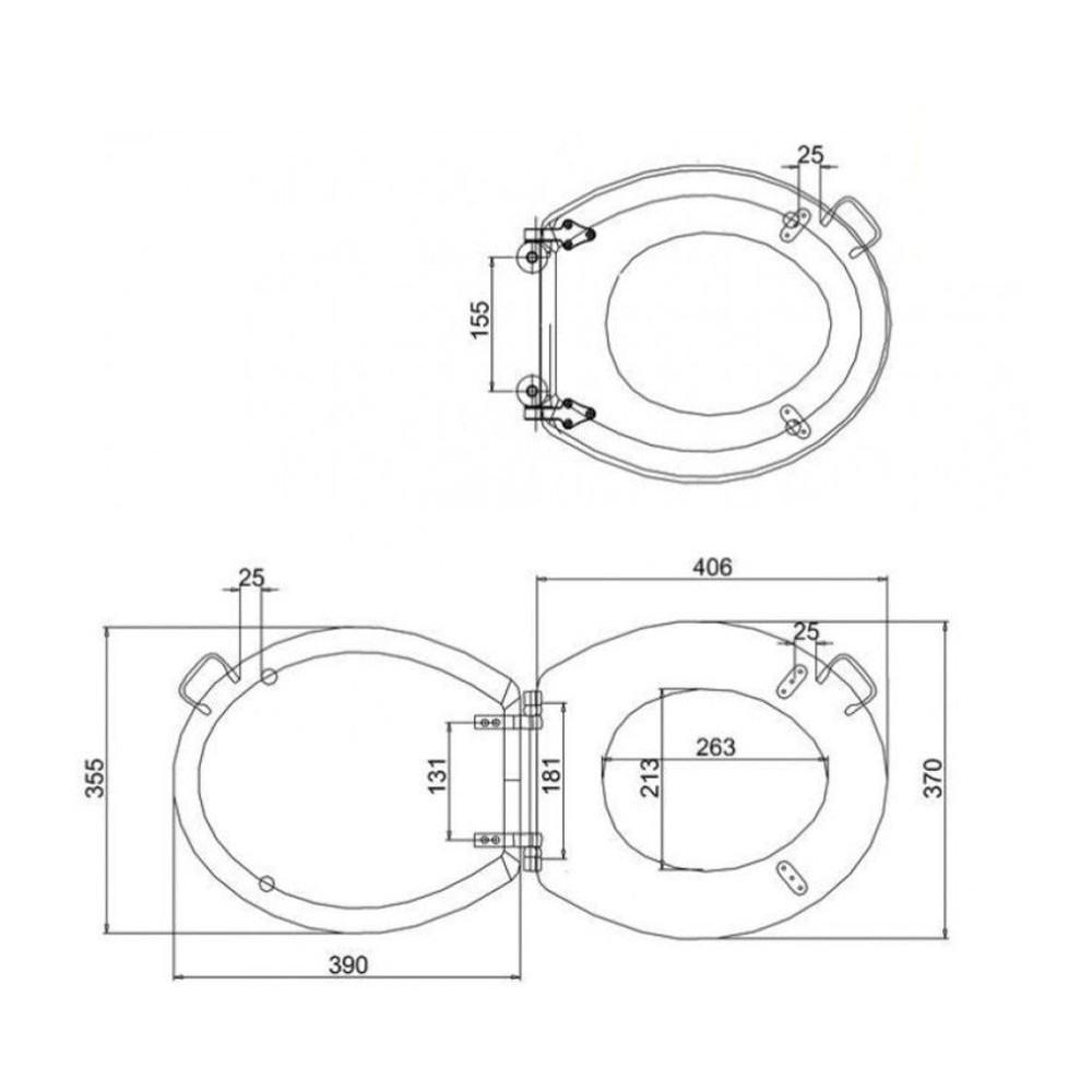 Burlington Chrome Handles for Wooden Toilet Seat