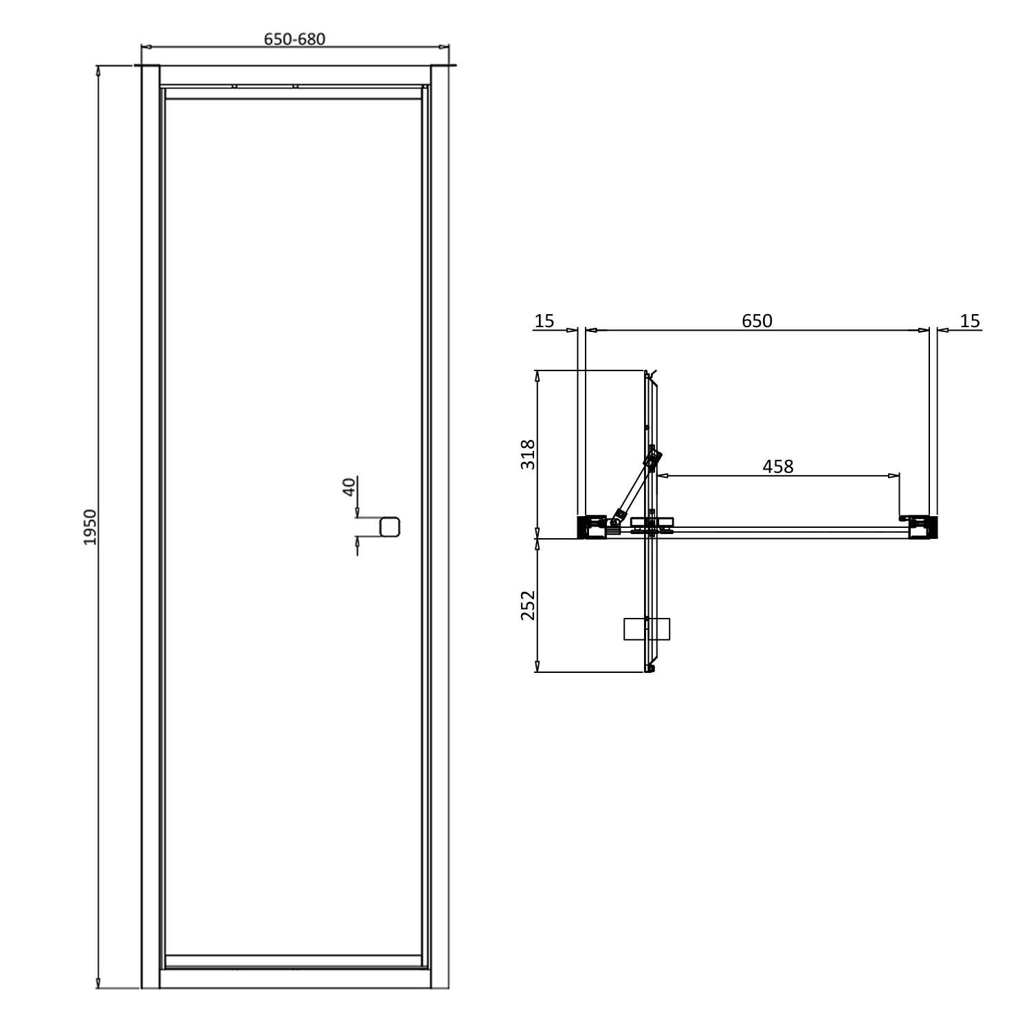 Crosswater Clear 6 6mm Matt Black Infold Door & Optional Side Panel