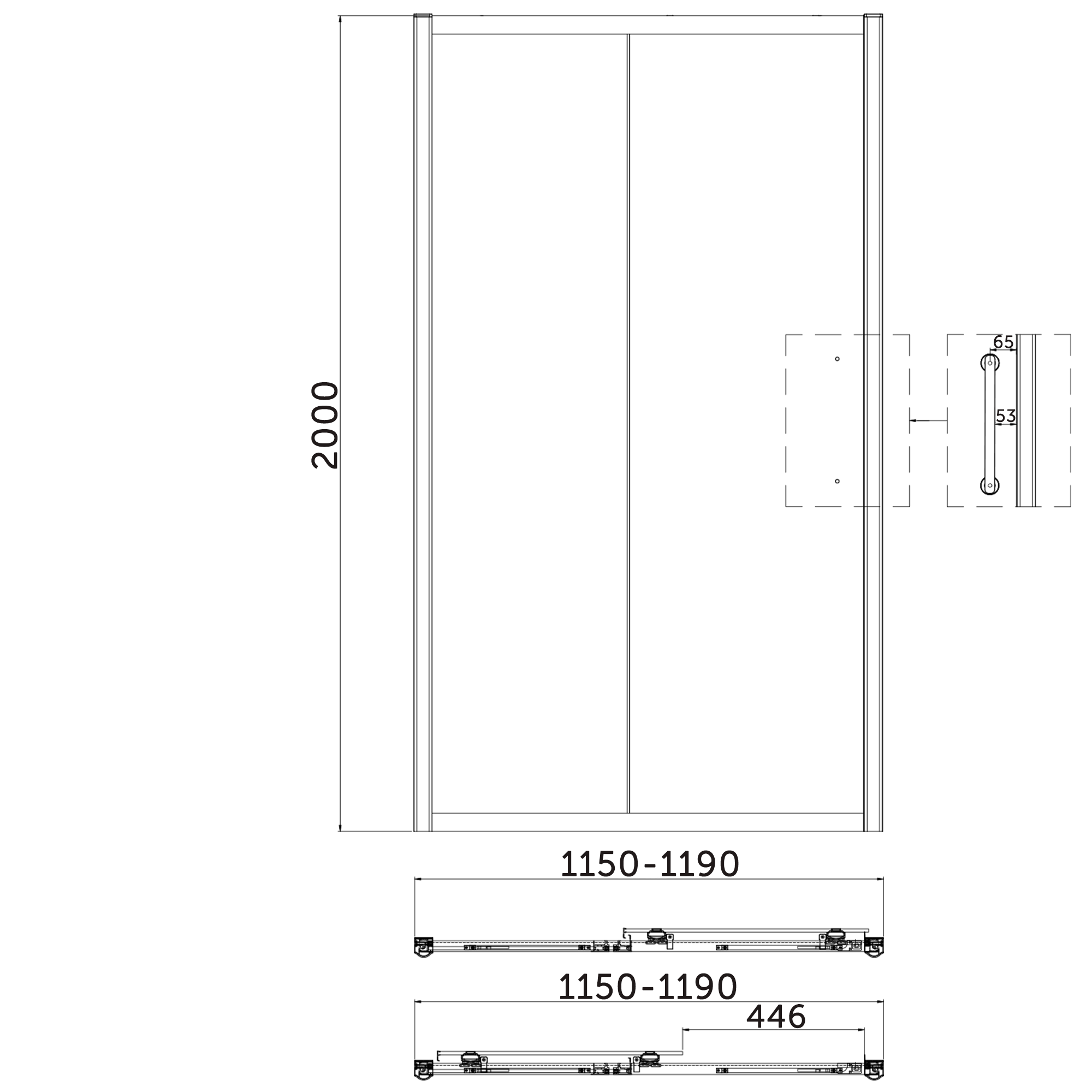 Burlington Classique 1909 8mm Gold Sliding Shower Door & Optional Side Panel