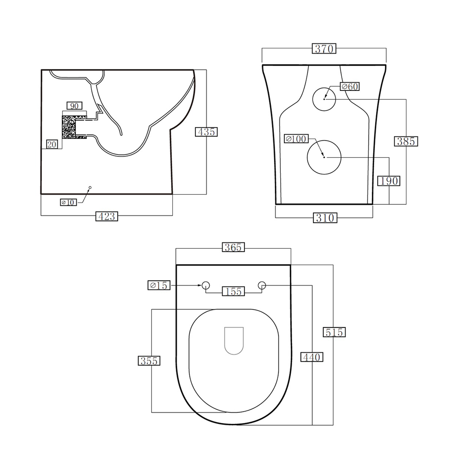Harbour Serenity Rimless Back to Wall Toilet with Soft Close Seat
