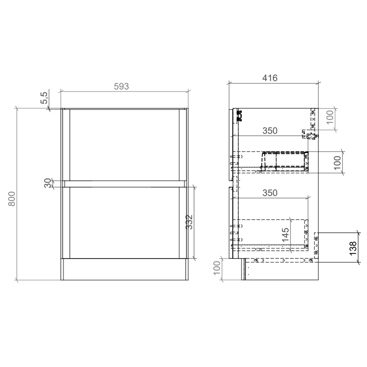 Drench Origin 600mm Floorstanding Vanity Unit & Countertop