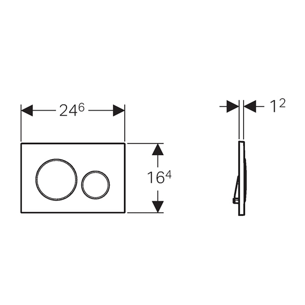 Geberit Sigma20 Round Dual Flush Plate - Gloss/Matt Chrome