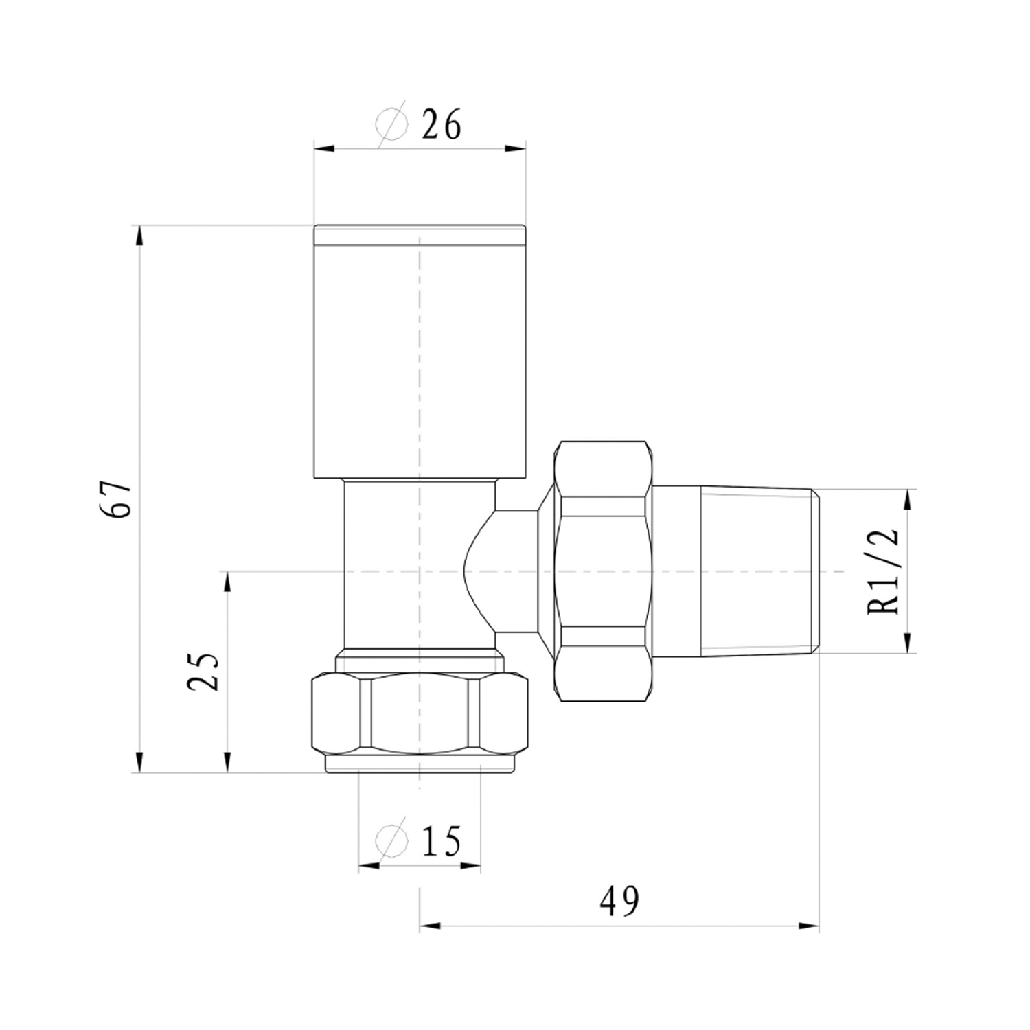 Toasty Round Brushed Brass Manual Radiator Valves