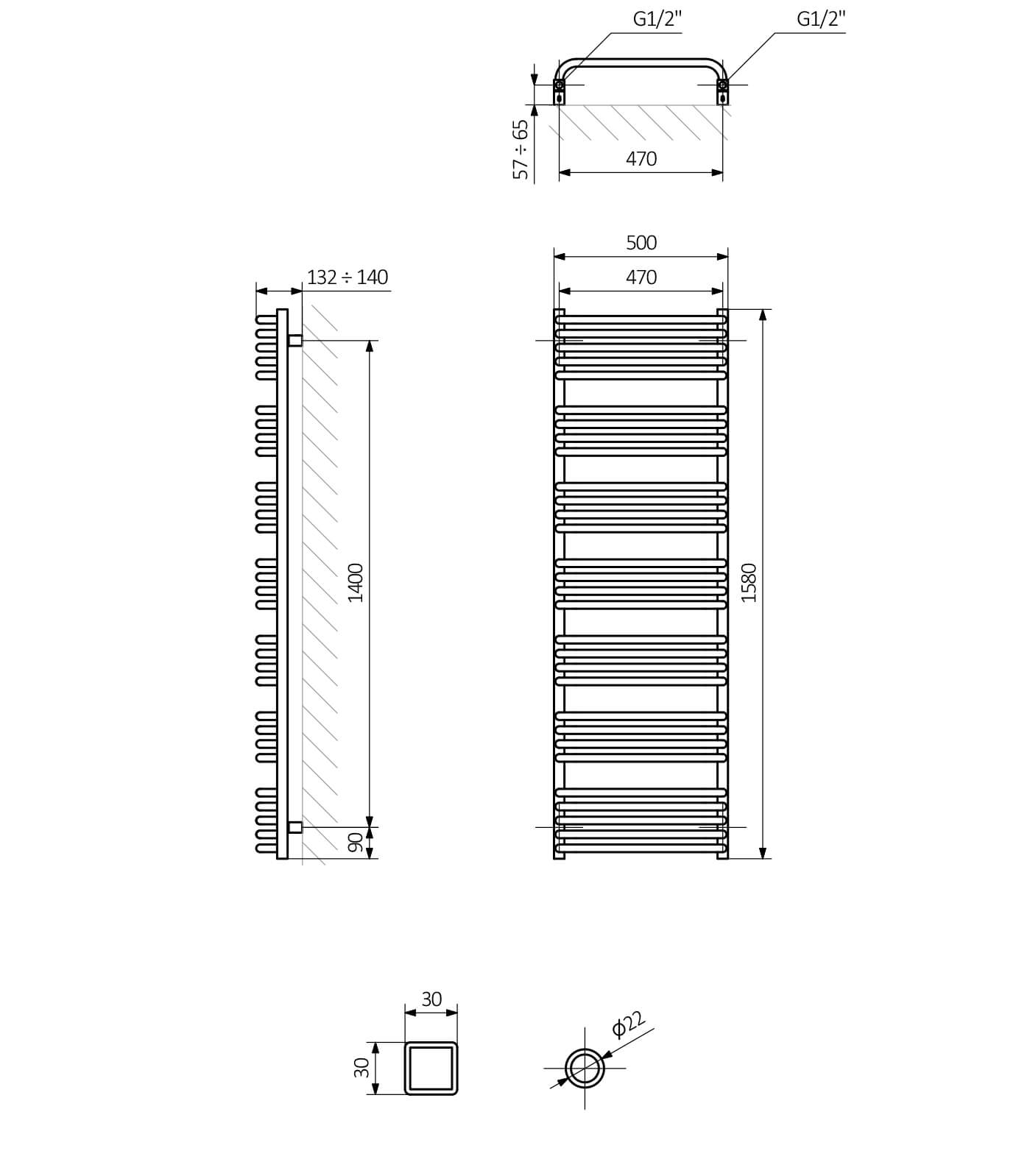 Terma Alex Ladder Heated Towel Rail