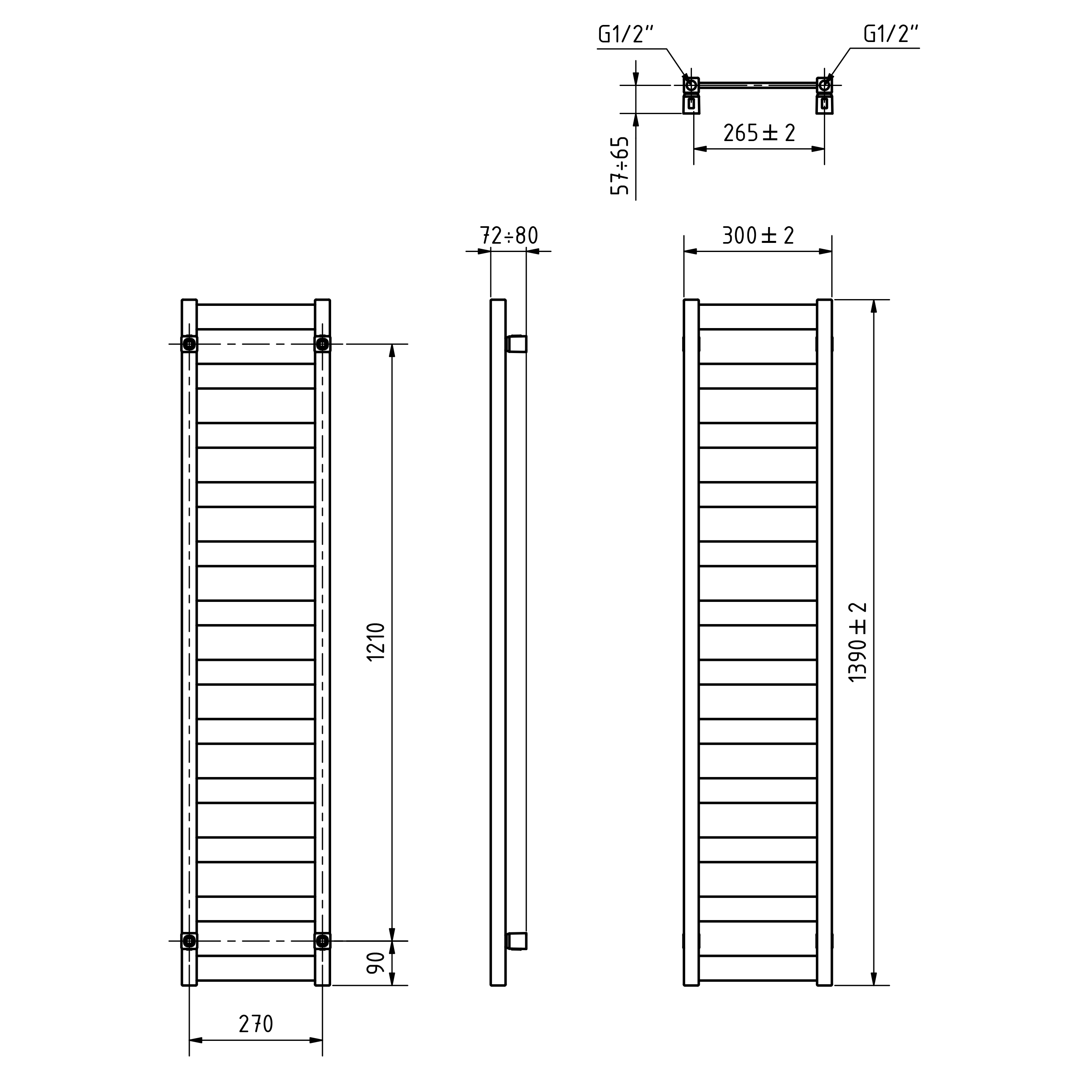 Terma Vivo Heated Towel Rail - 2 Sizes