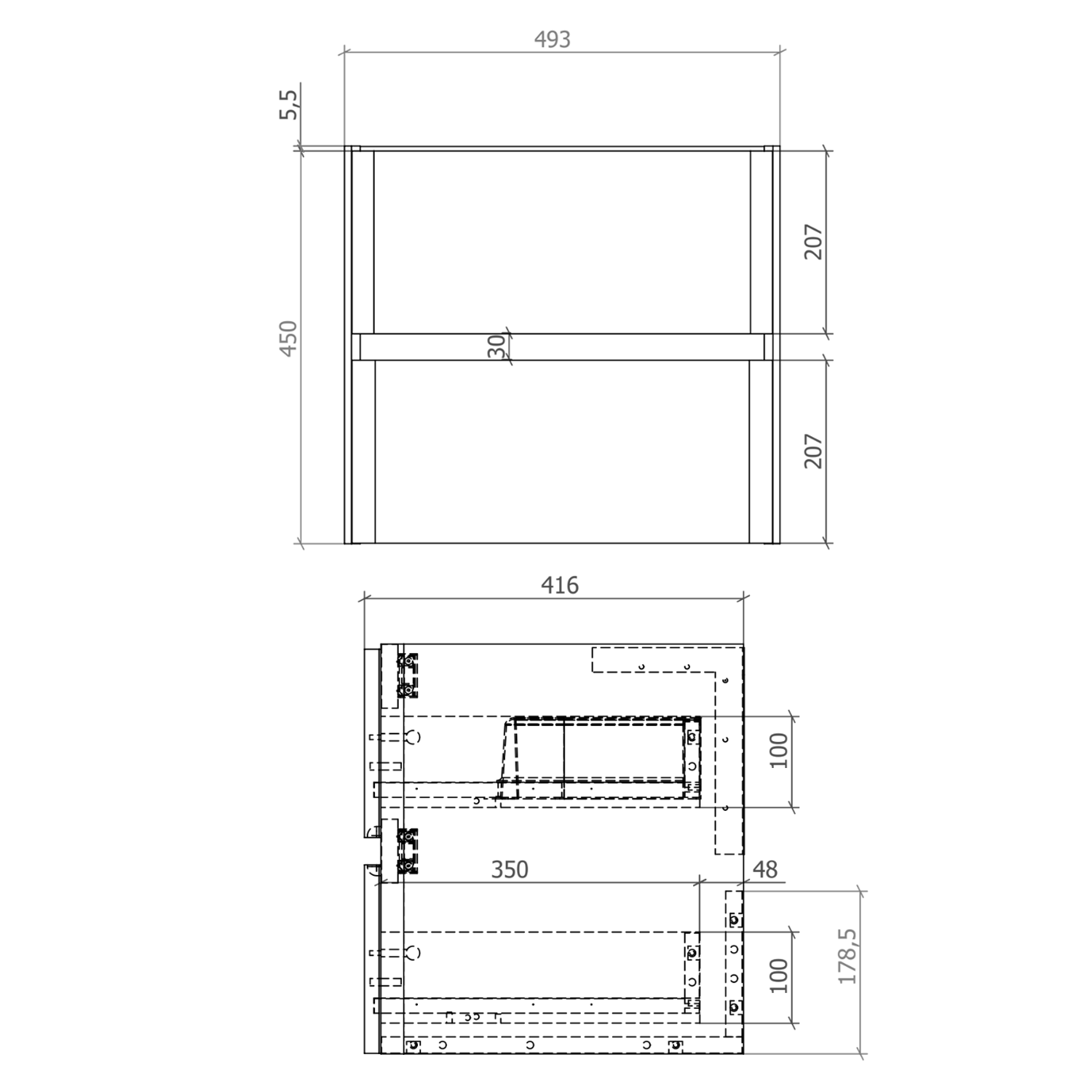 Drench Origin 500mm Wall Mounted Vanity Unit & Countertop