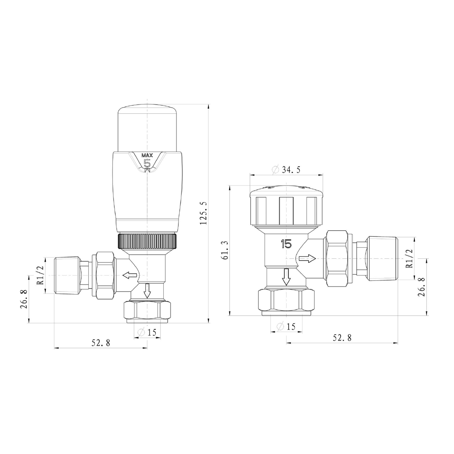 Toasty Brushed Gunmetal Thermostatic Radiator Valves