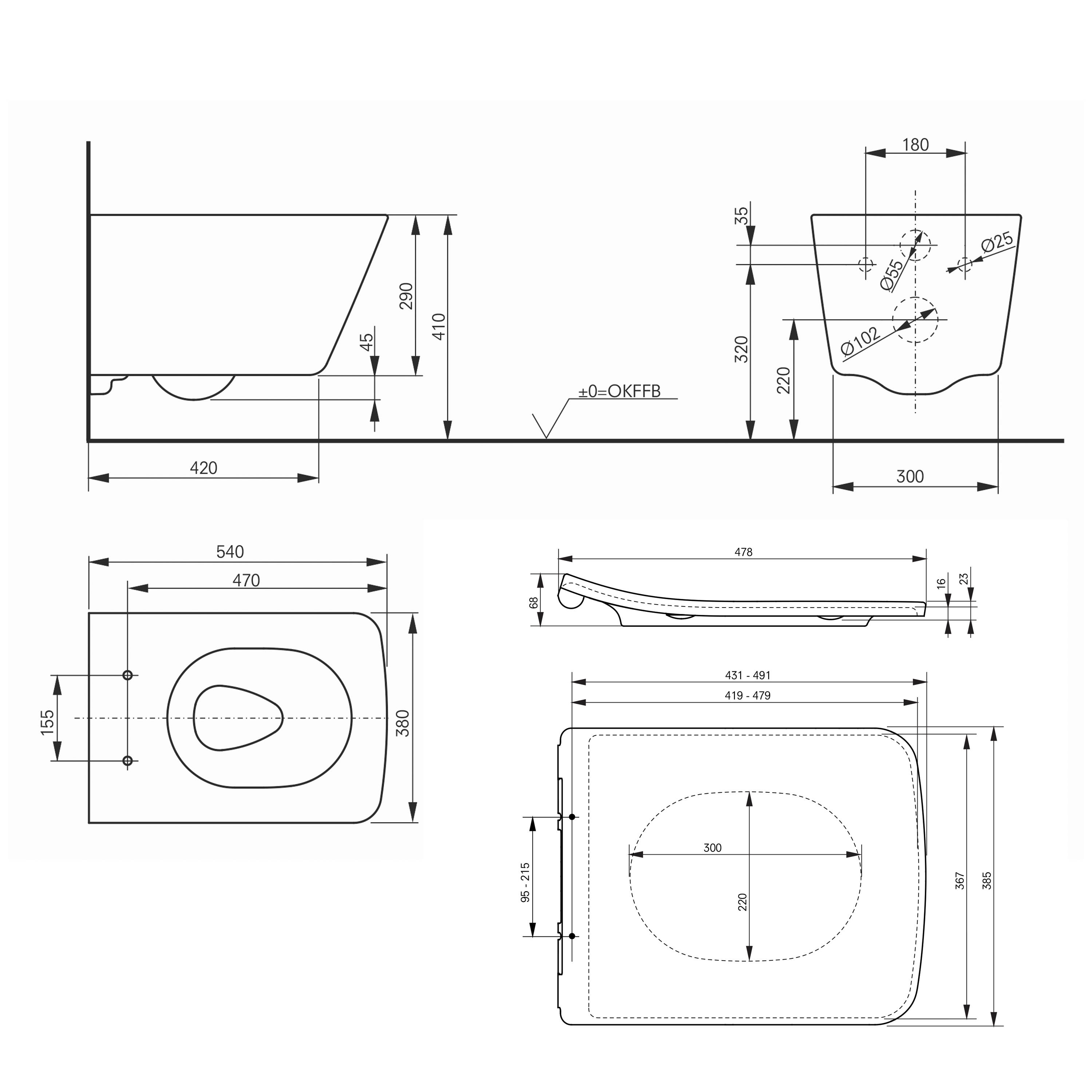 TOTO SP Rimless Wall Hung Square Toilet with Slimline Soft Close Seat