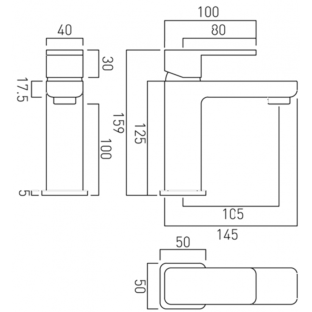Vado Phase Mono Basin Mixer Tap