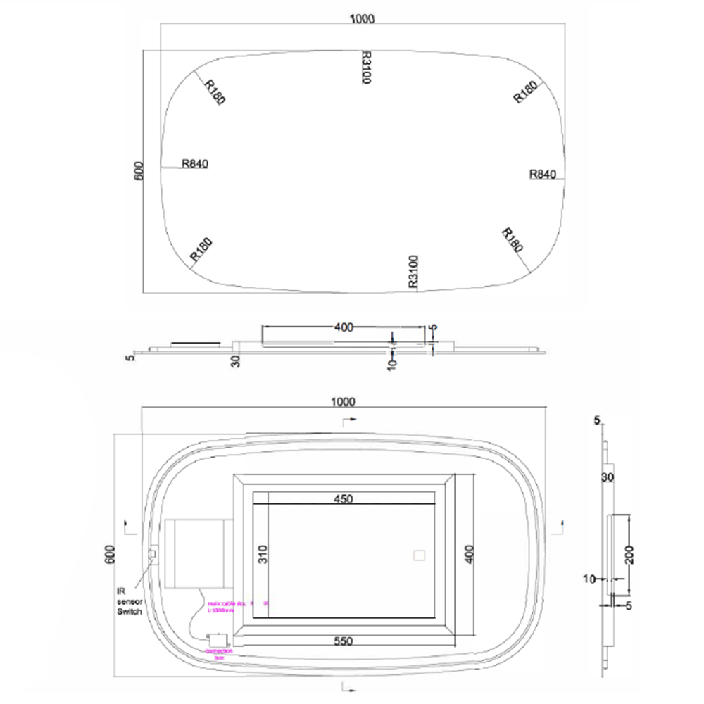 Crosswater Artist Back Lit Mirror