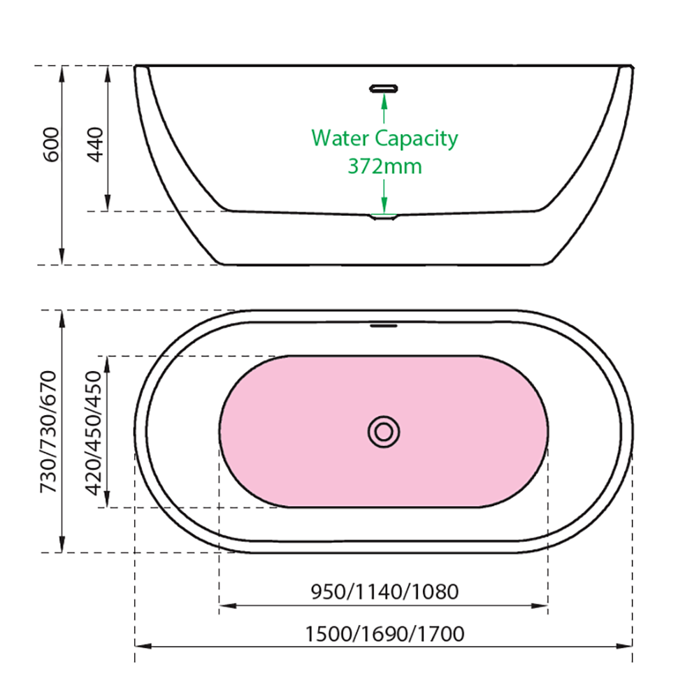 Charlotte Edwards Belgravia Black Freestanding Bath